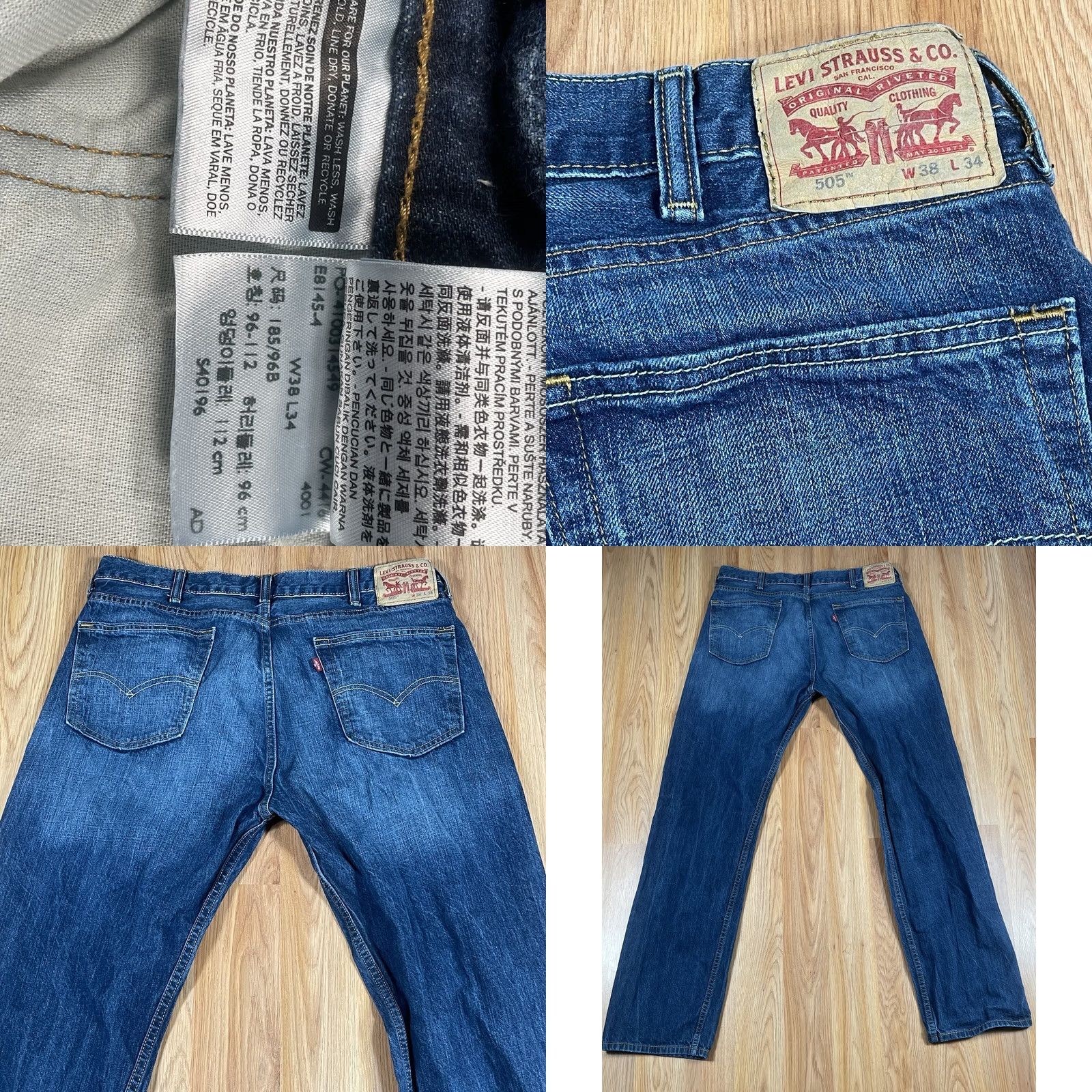 Levi's Levi'S Jeans Mens 38 Blue Men 38Wx34L Strauss Straight Leg Fit Denim Cotton Size US 38 / EU 54 - 9 Thumbnail