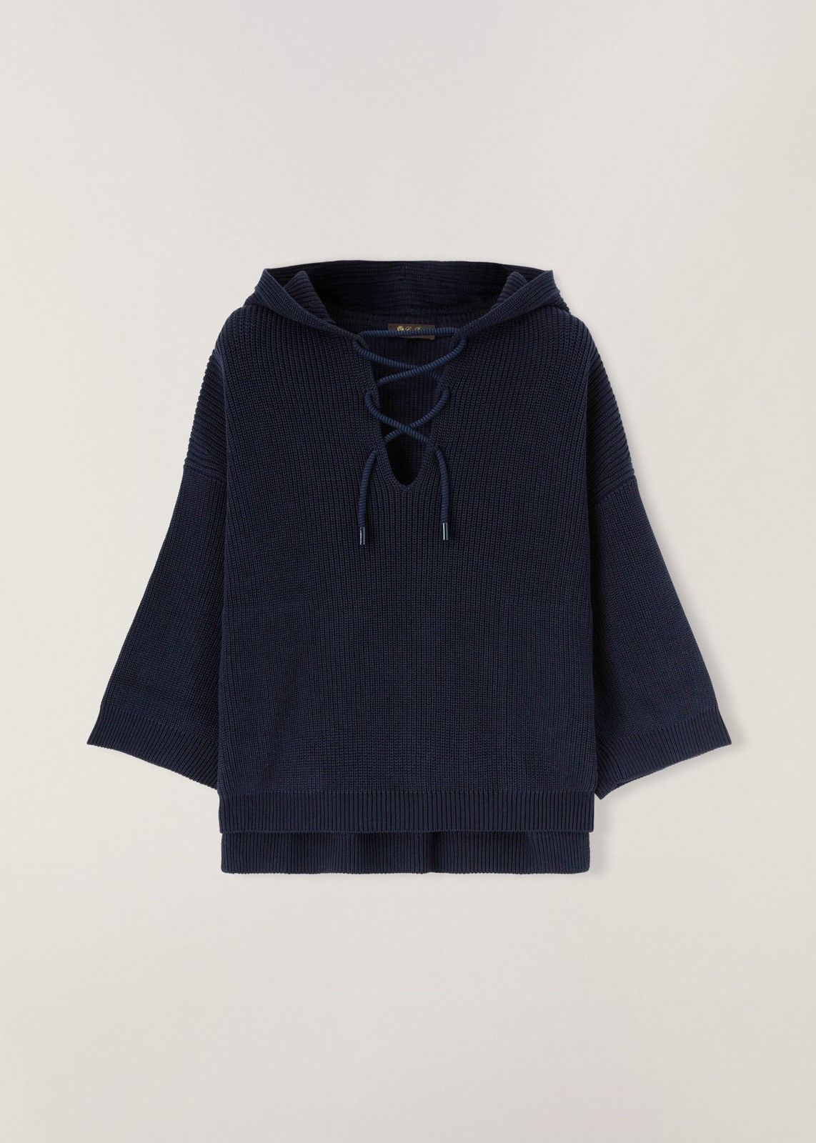 o1srvl11e0825 FAM7803 Hooded Tunic Sweater in Navy Blue