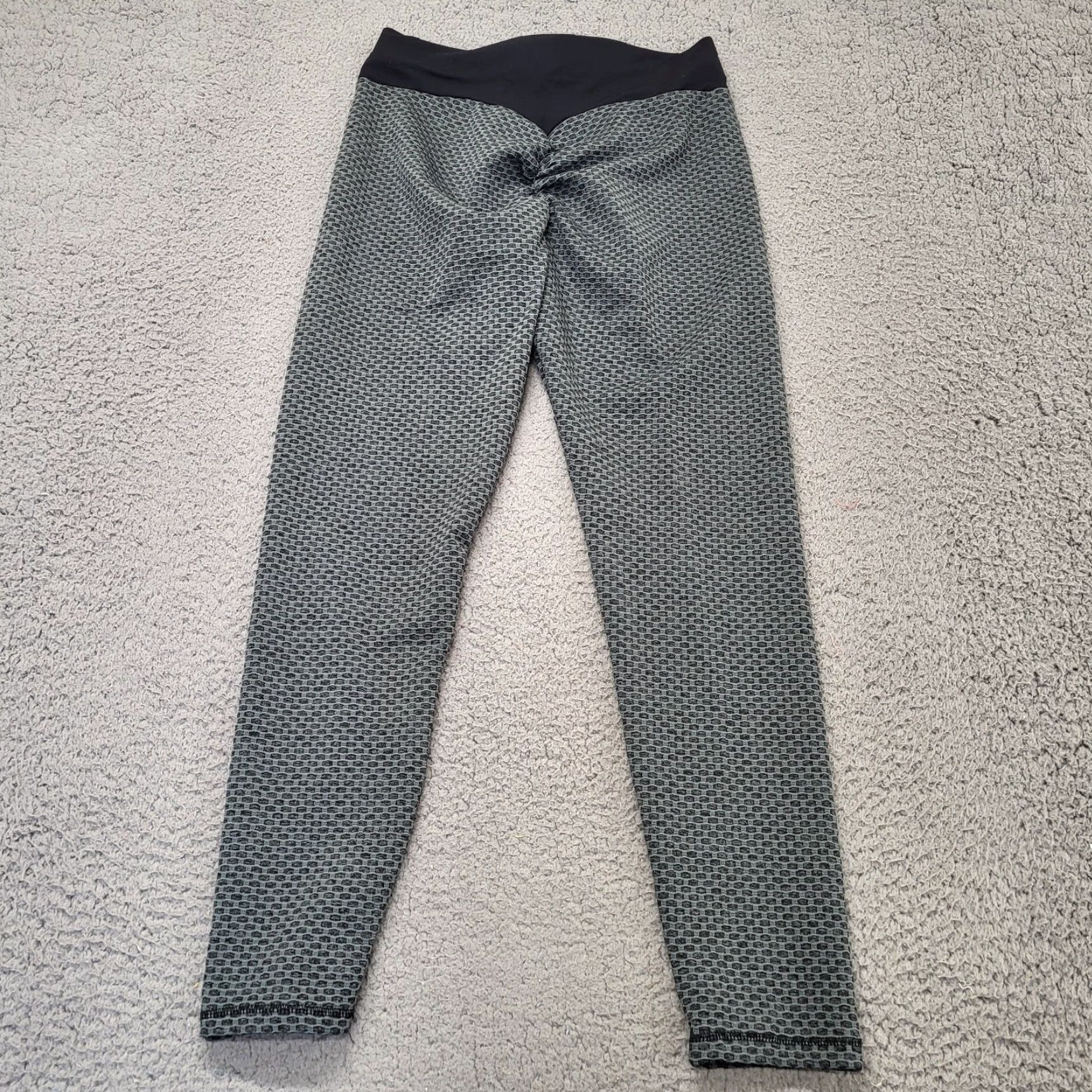 Vintage Blivener Leggings Womens XL Butt Lifting Textured Gray Scrunch Stretch Cropped Size 32" / US 10 / IT 46 - 4 Thumbnail