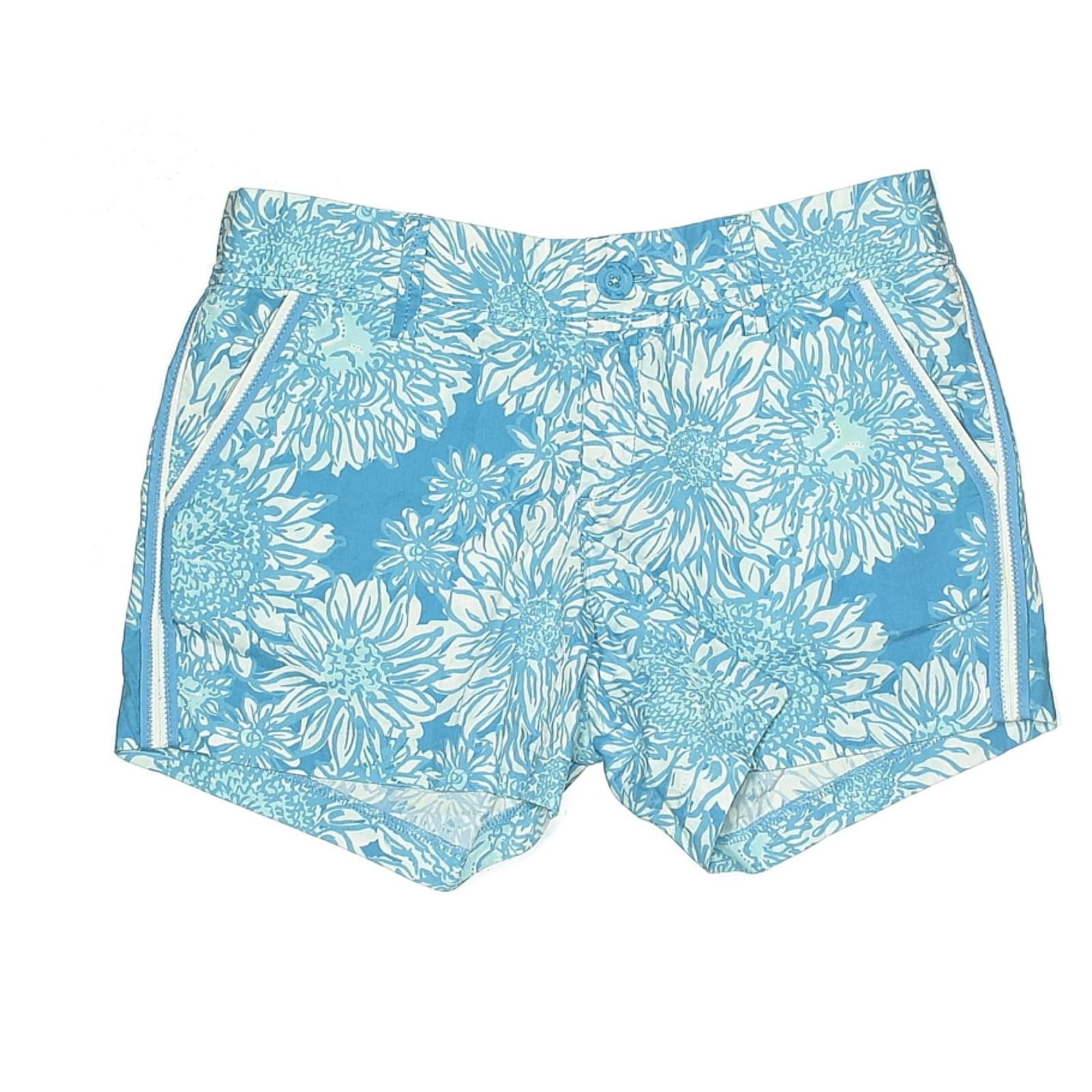 Other Lilly Pulitzer Size 4 Blue Paisley Print Cotton Shorts Size 27" / US 4 / IT 40 - 1 Thumbnail