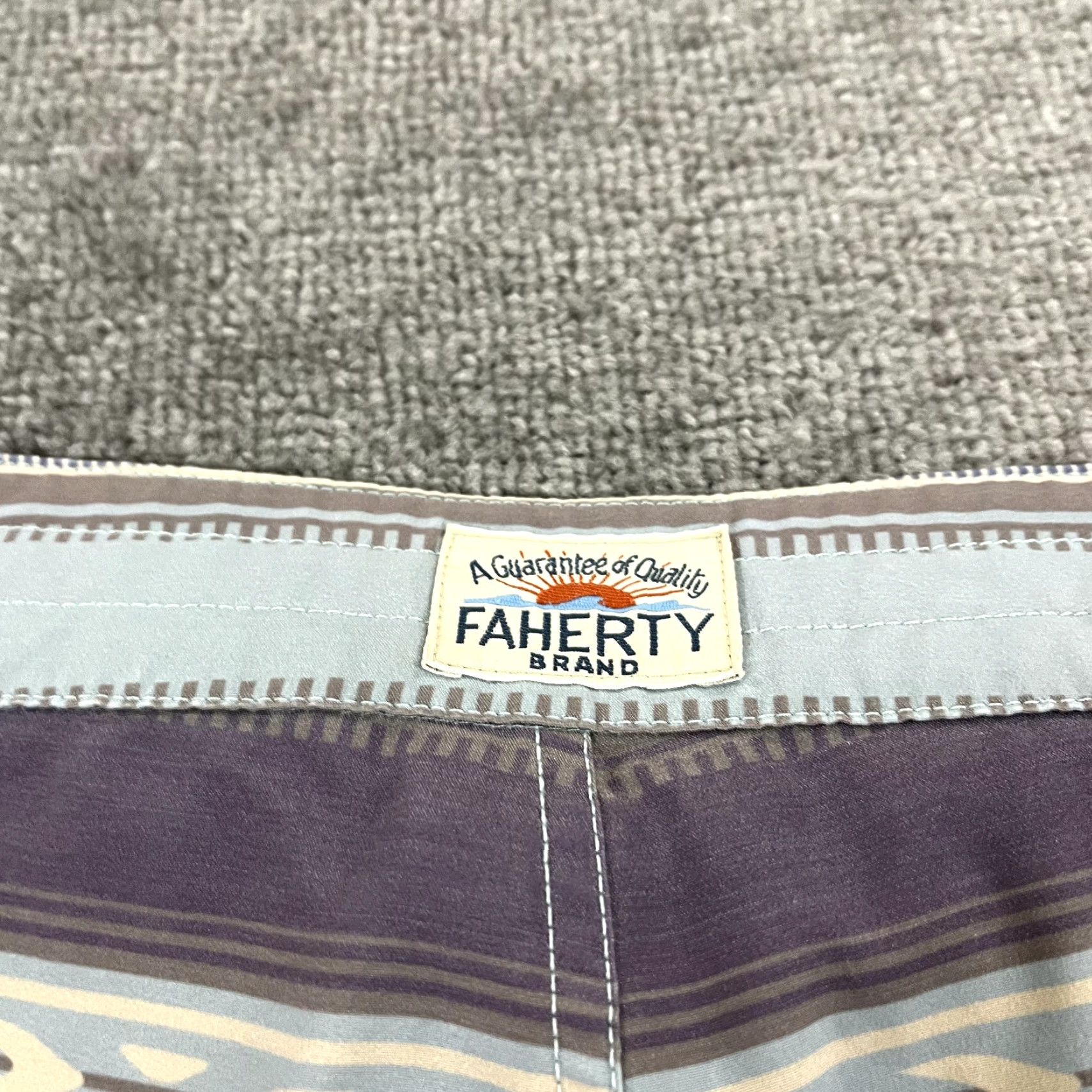Faherty FAHERTY Swim Trunks Mens Size 40 Multicolor Striped Board Shorts 7" Unlined Drawstring Elastic Waist Men Beach Sports Size US 40 / EU 56 - 3 Thumbnail