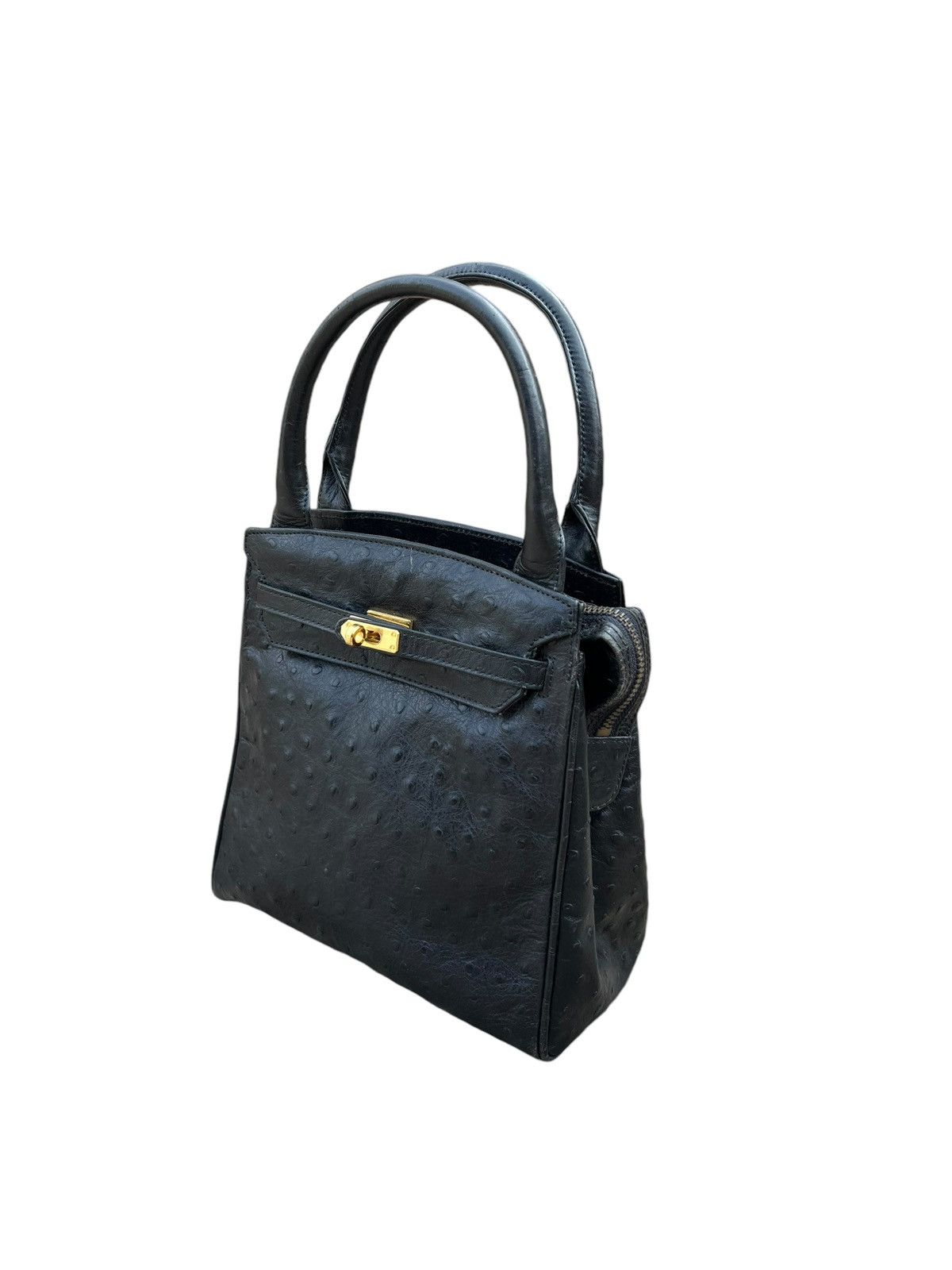 Leather × Vintage Vintage Ostrich Leather Mini Kelly Bag Torrente Paris Size ONE SIZE - 19 Thumbnail