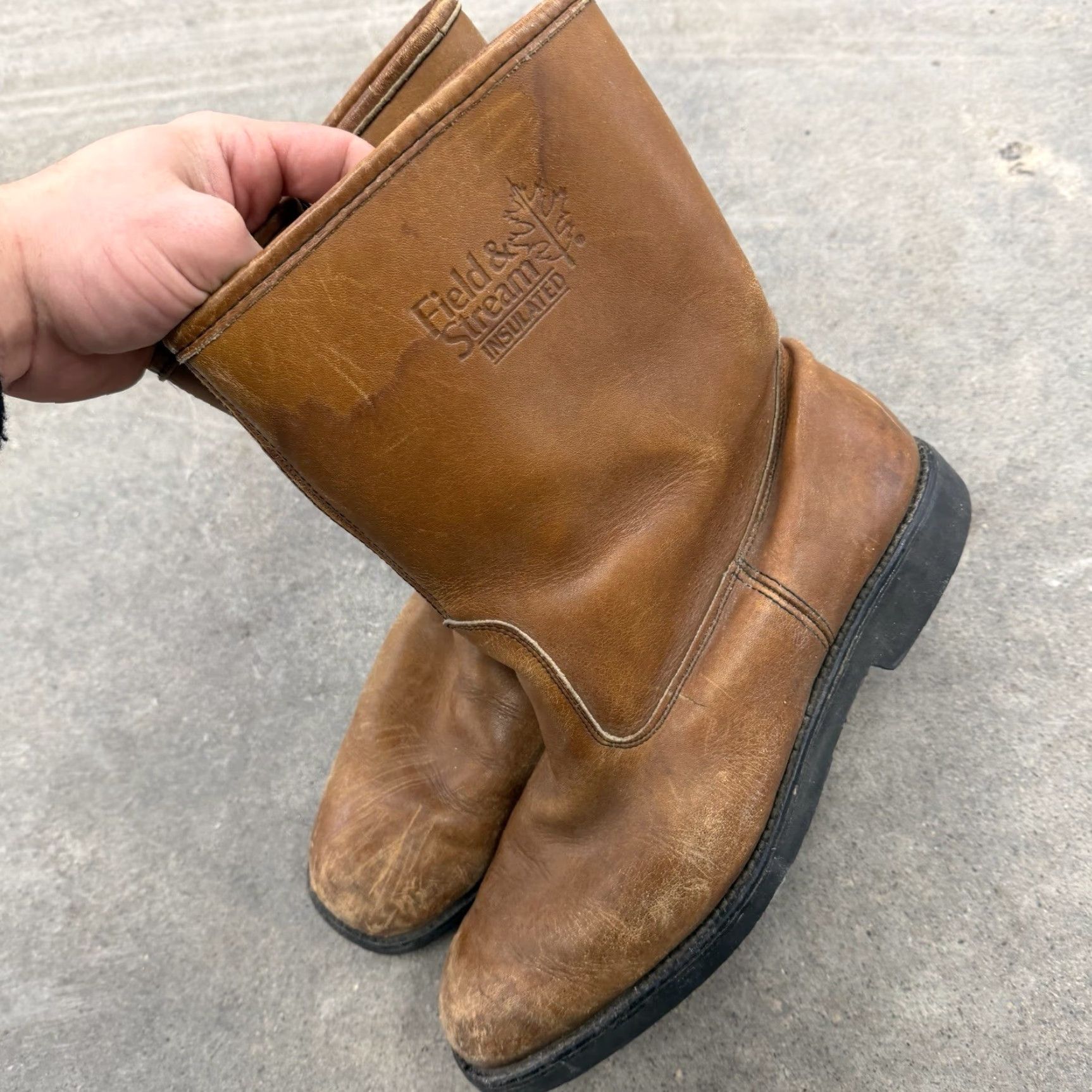 Vintage VINTAGE Field And Stream Boots Mens 8.5 D Insulated Leather USA Made Work Zip Brown Mens Boots Size US 9 / EU 42 - 7 Thumbnail