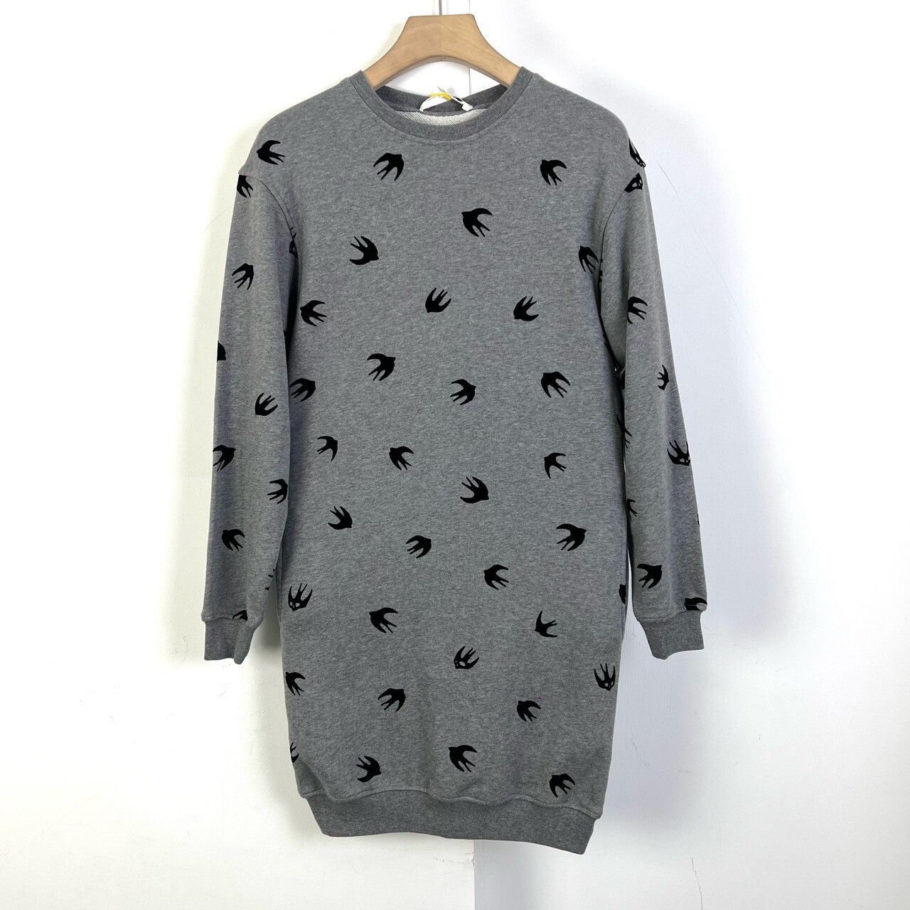 Alexander McQueen Alexander McQueen Gray Swallow Flocking Dress Size XXS / US 00 / IT 34 - 1 Thumbnail