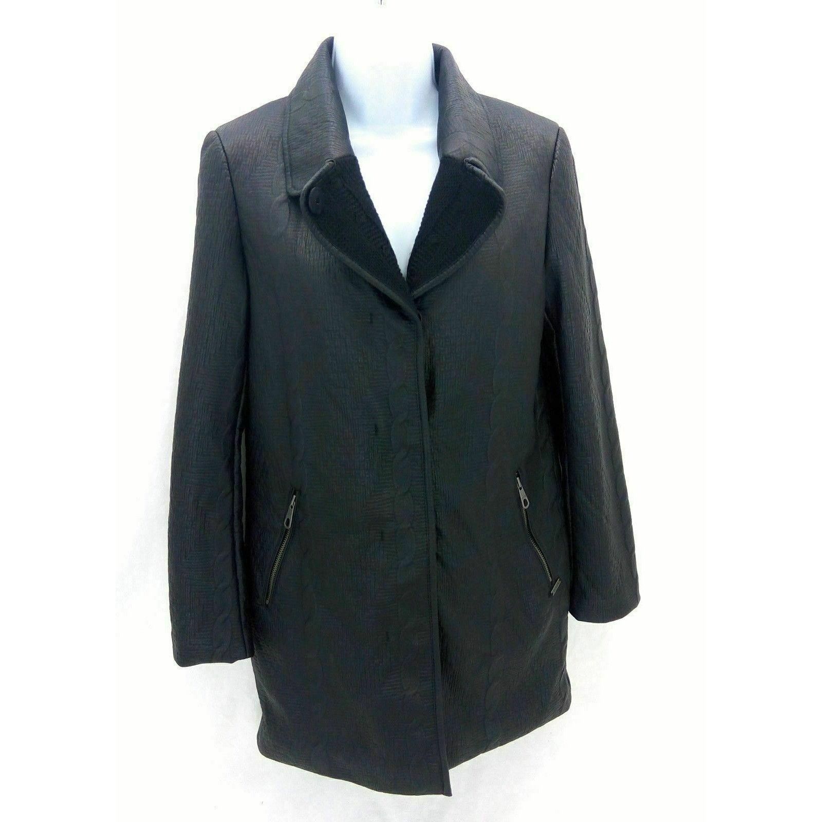 Guess GUESS Yelena Textured Coated Black Trench Coat - Size XS Size XS / US 0-2 / IT 36-38 - 1 Thumbnail