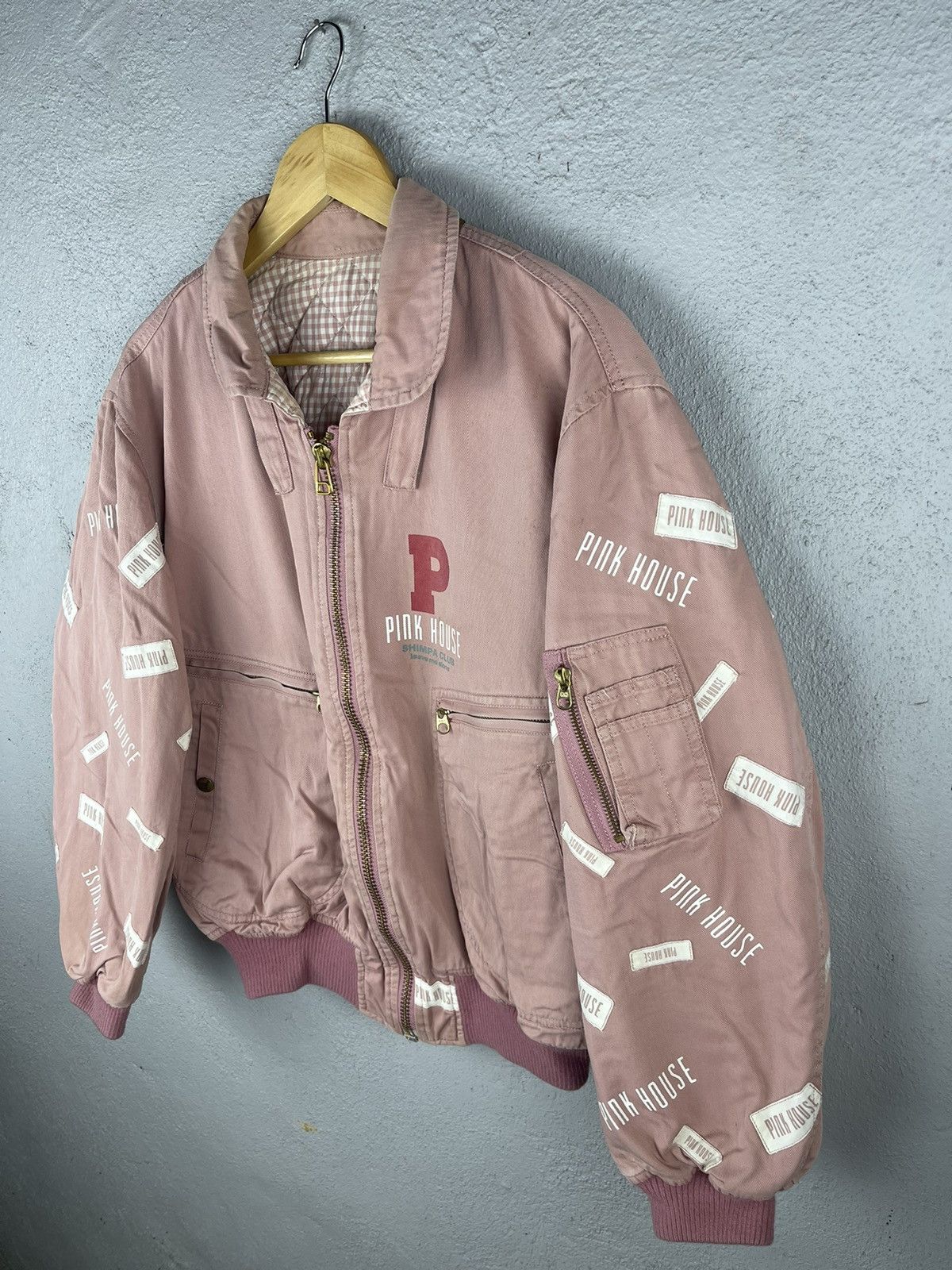 Karl Helmut Vintage 90s Karl Helmut X Pink House Letterman Bomber Jacket Size US M / EU 48-50 / 2 - 5 Thumbnail