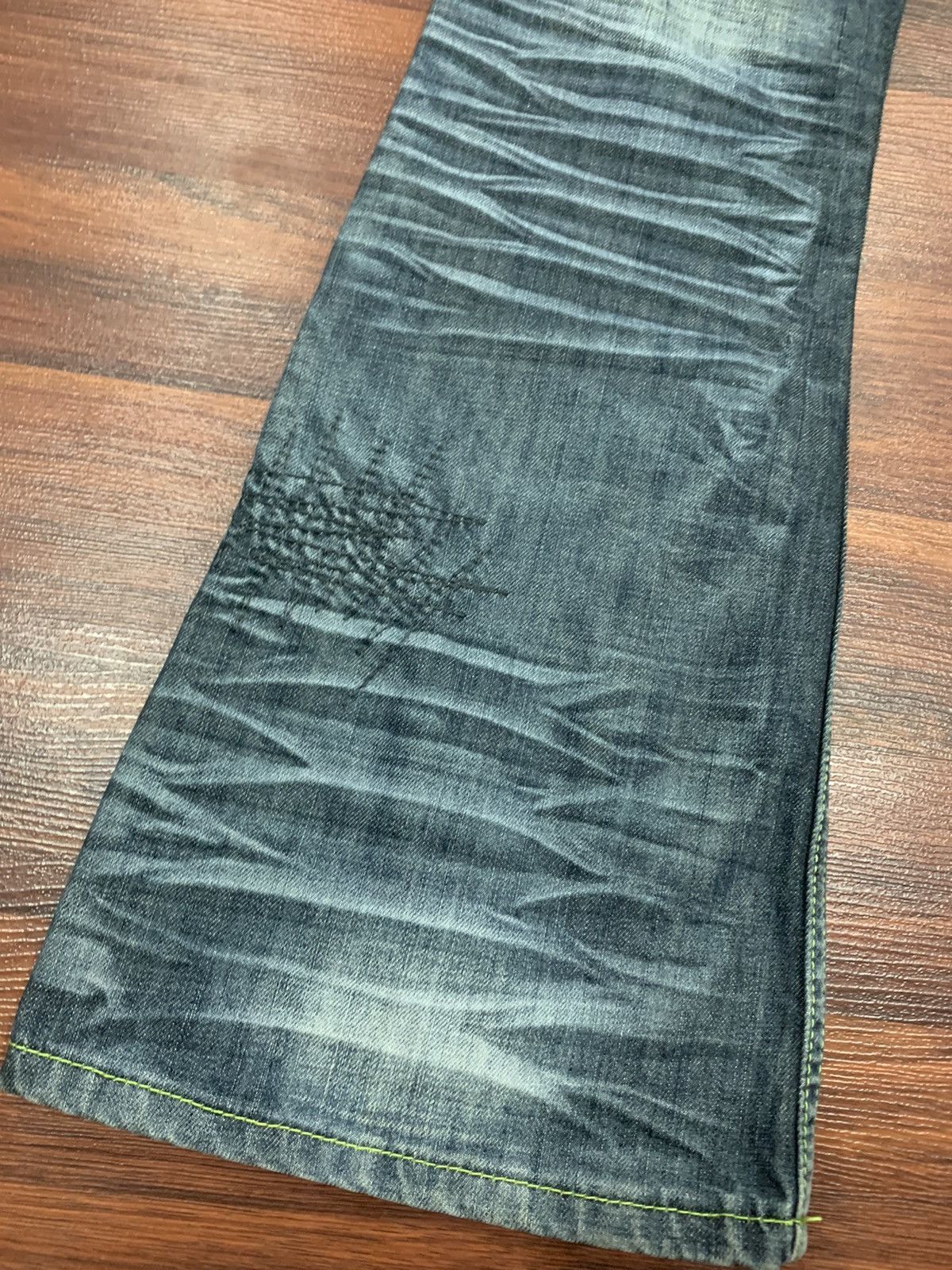 If Six Was Nine Ba Dao Embroidered Flared Jeans Pants ( unisex ) Size US 29 - 10 Thumbnail