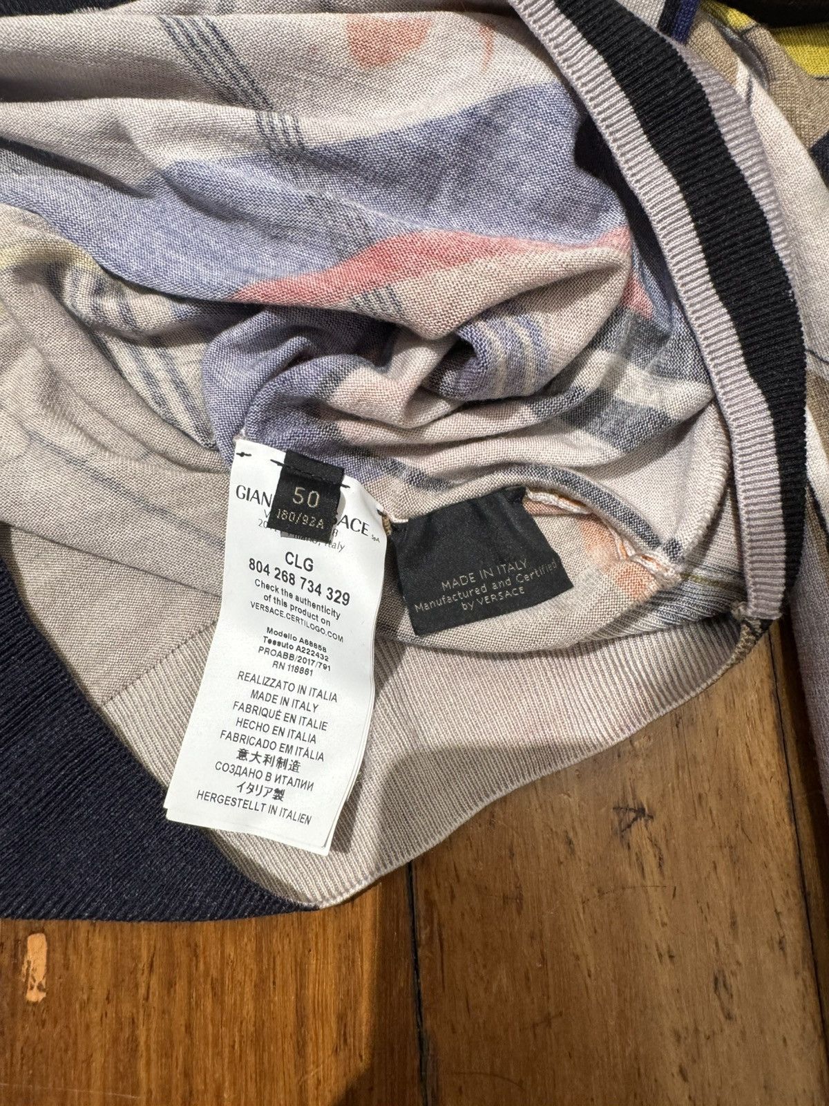 Versace Versace Abstract L/S Tee Size US L / EU 52-54 / 3 - 5 Thumbnail