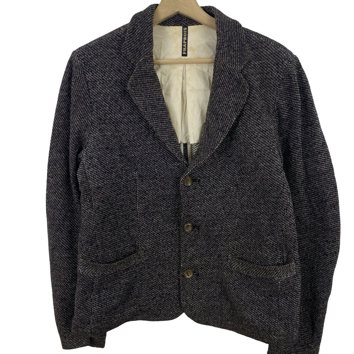 Vintage Vintage FRAPBOIS Tweed Blazer Jacket Japanese Designer Size M / US 6-8 / IT 42-44 - 6 Thumbnail