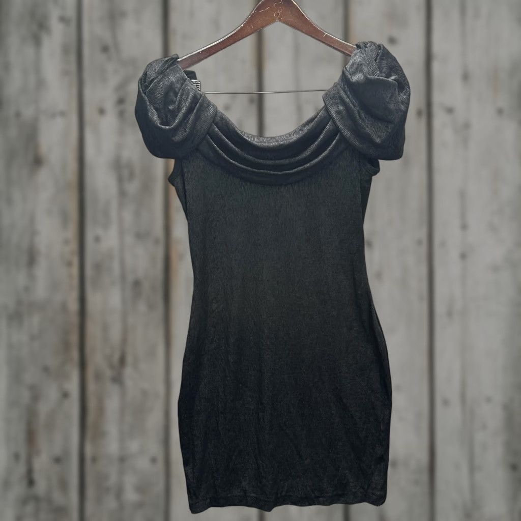 Vintage VINTAGE A La Carte Dress Womens 11-12 Black Cowl Neck Ruched Party Mini 80s Size XL / US 12-14 / IT 48-50 - 1 Thumbnail