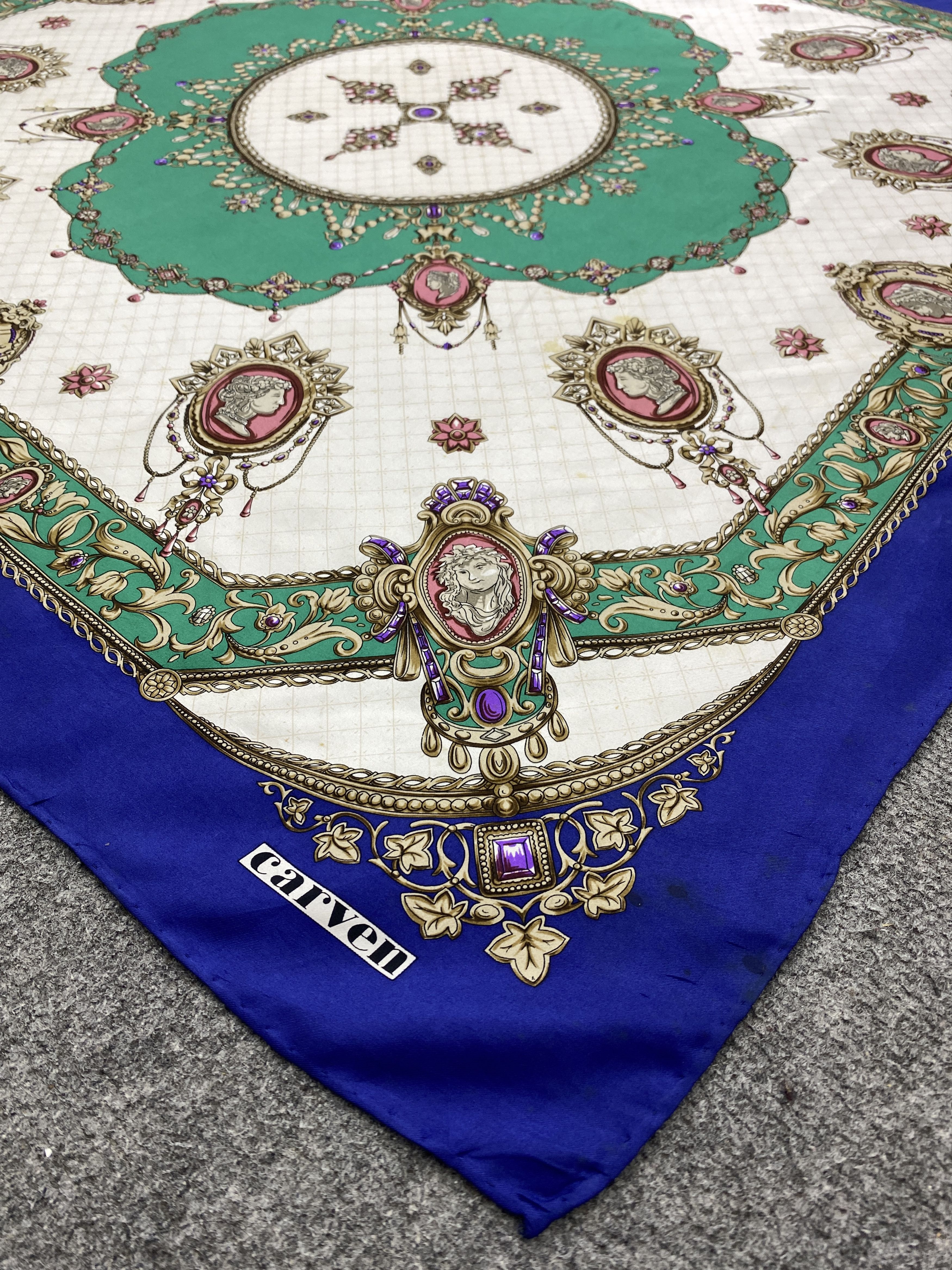 Carven Vintage Carven Paris Silk Scarf / Babushka SN0141 Size ONE SIZE - 4 Thumbnail
