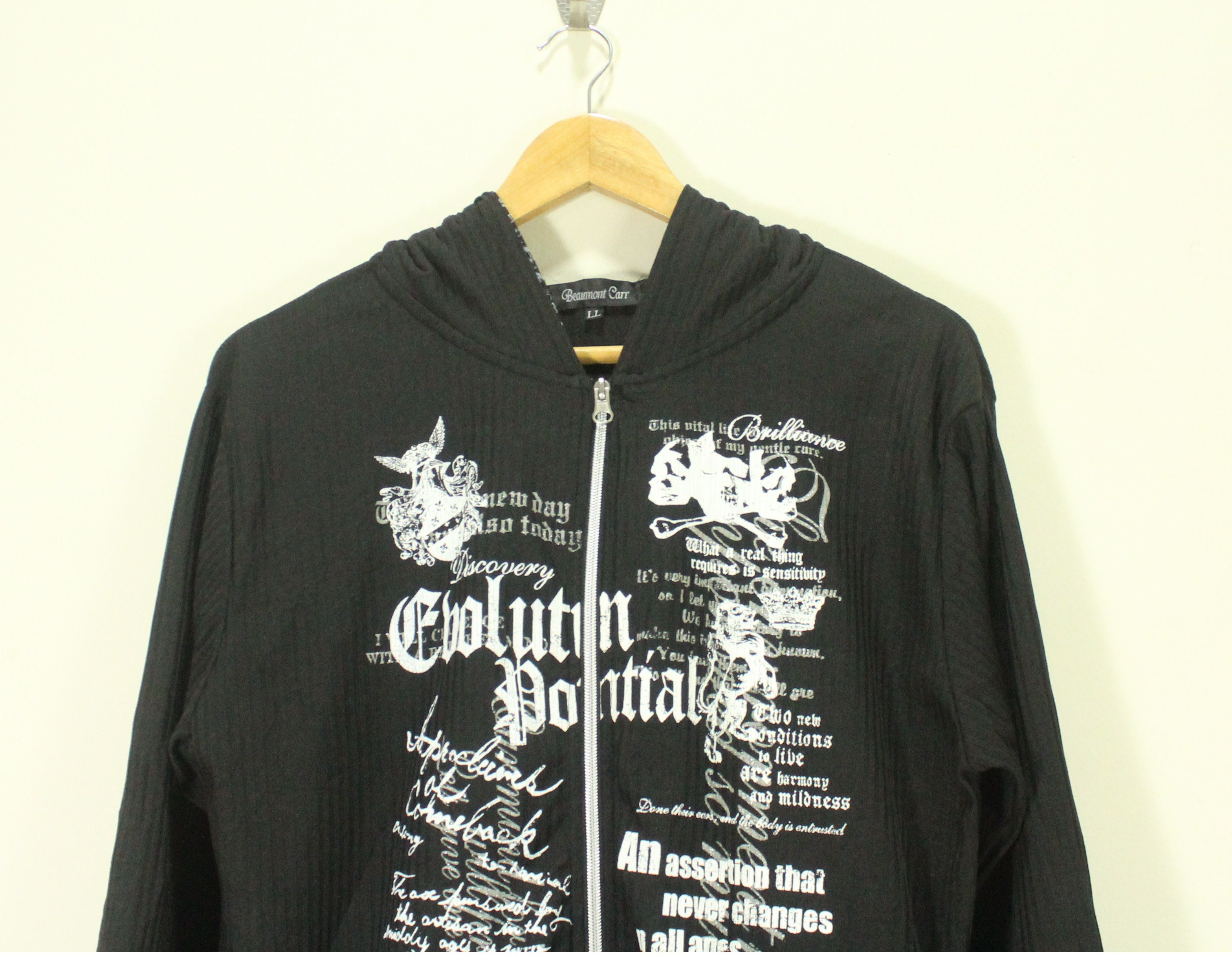 14th Addiction × If Six Was Nine × Le Grande Bleu (L.G.B.) BEAUMONT CARR Shirt Poem Skull Seditionaries Hooded Size US L / EU 52-54 / 3 - 3 Thumbnail