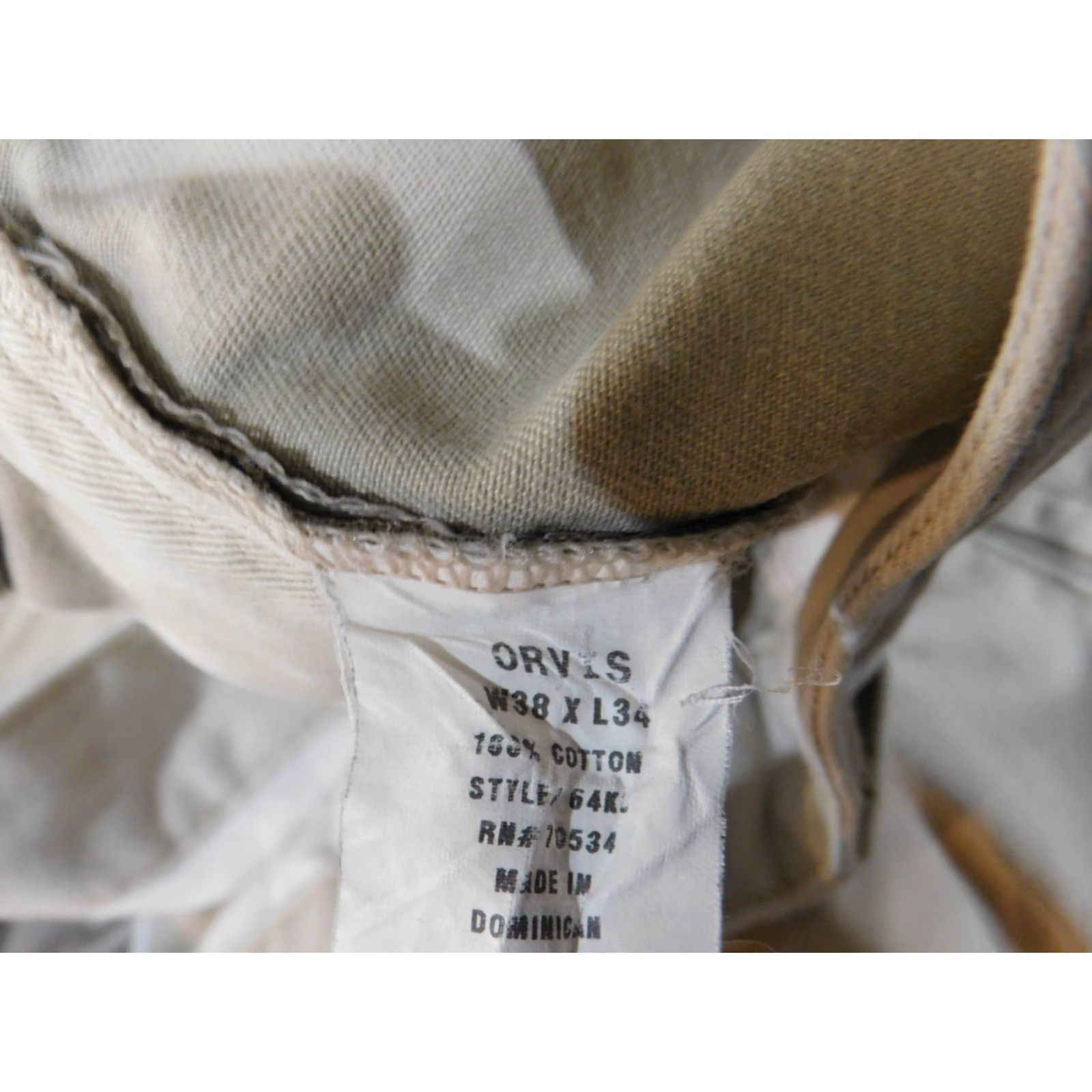 Orvis Orvis Pants 38x28 Men Beige Cotton Chino Straight Leg Flat Front Casual Modern Classic Pockets No Holes or Tears Size US 38 / EU 54 - 4 Thumbnail