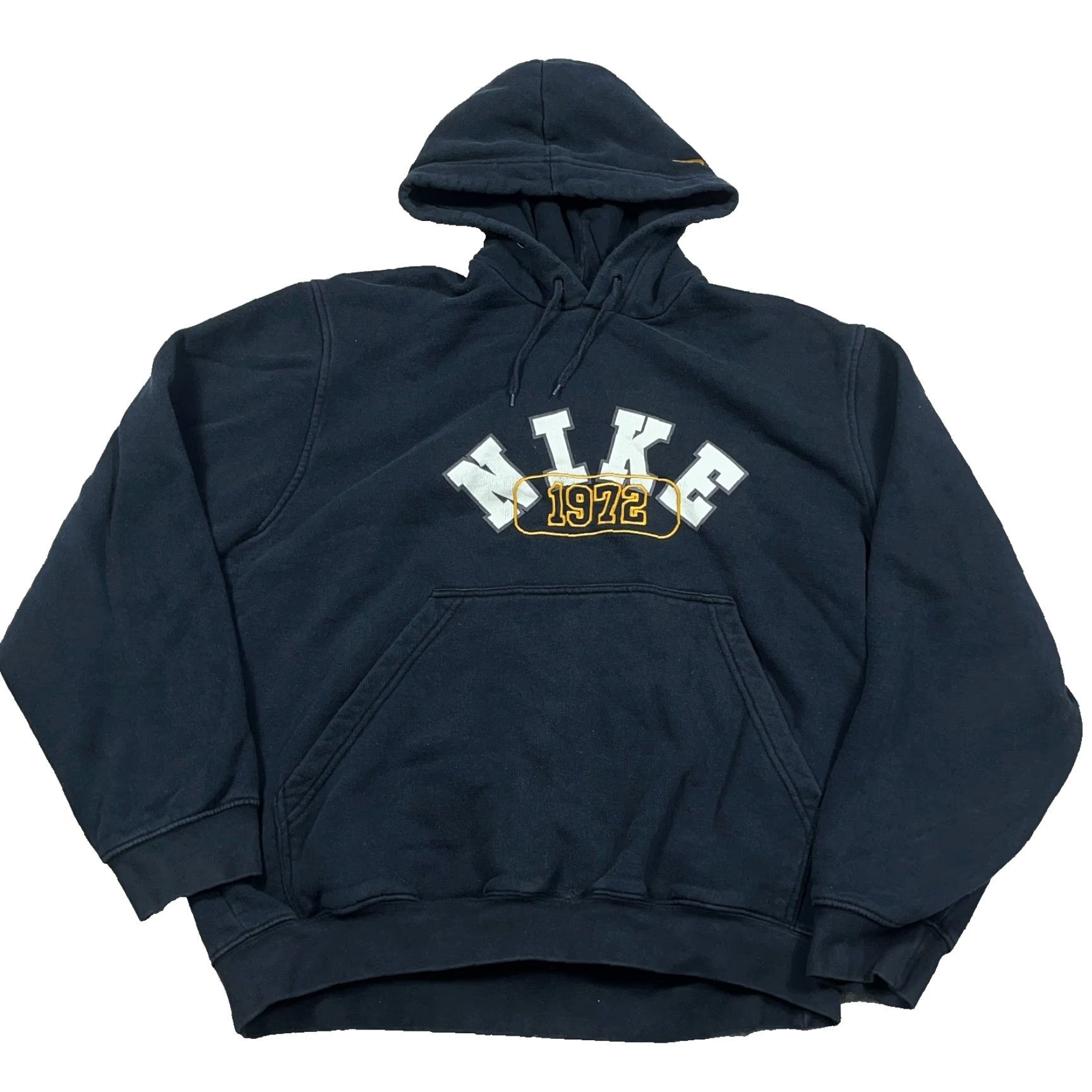 Nike VINTAGE Nike Hoodie Men Large Black Sweatshirt Spellout Swoosh Y2K 2000s Skate Size US L / EU 52-54 / 3 - 2 Thumbnail