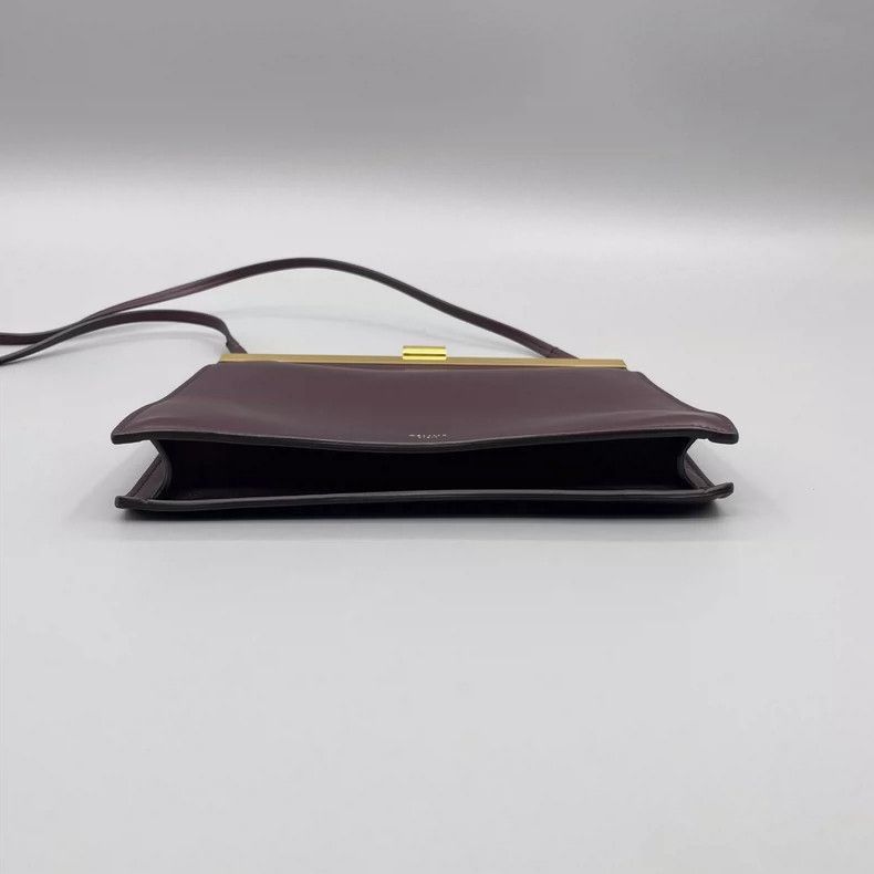 Celine CELINE Clasp Crossbody Bag in Burgundy Size ONE SIZE - 3 Thumbnail