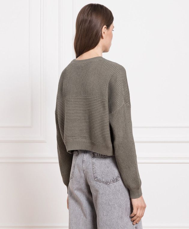 Brunello Cucinelli o1y0825 Crewneck Sweater in Military Green Size S / US 4 / IT 40 - 4 Thumbnail