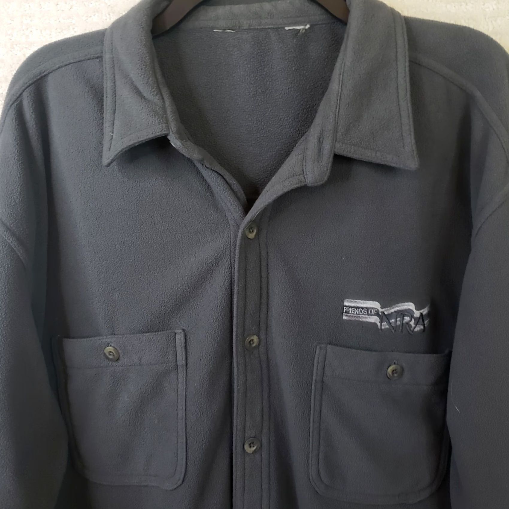 Vintage Friends Of NRA Shirt Mens Gray 3XL Long Sleeve Classic Fit American USA Button-Up Casual Workwear Polyester Blend Size US XXL / EU 58 / 5 - 3 Thumbnail