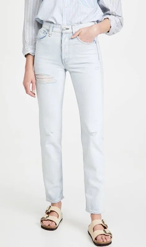 Rag & Bone Rag & Bone Maya High-Rise Slim Fit Destroyed Jeans Size 28" / US 6 / IT 42 - 10 Thumbnail