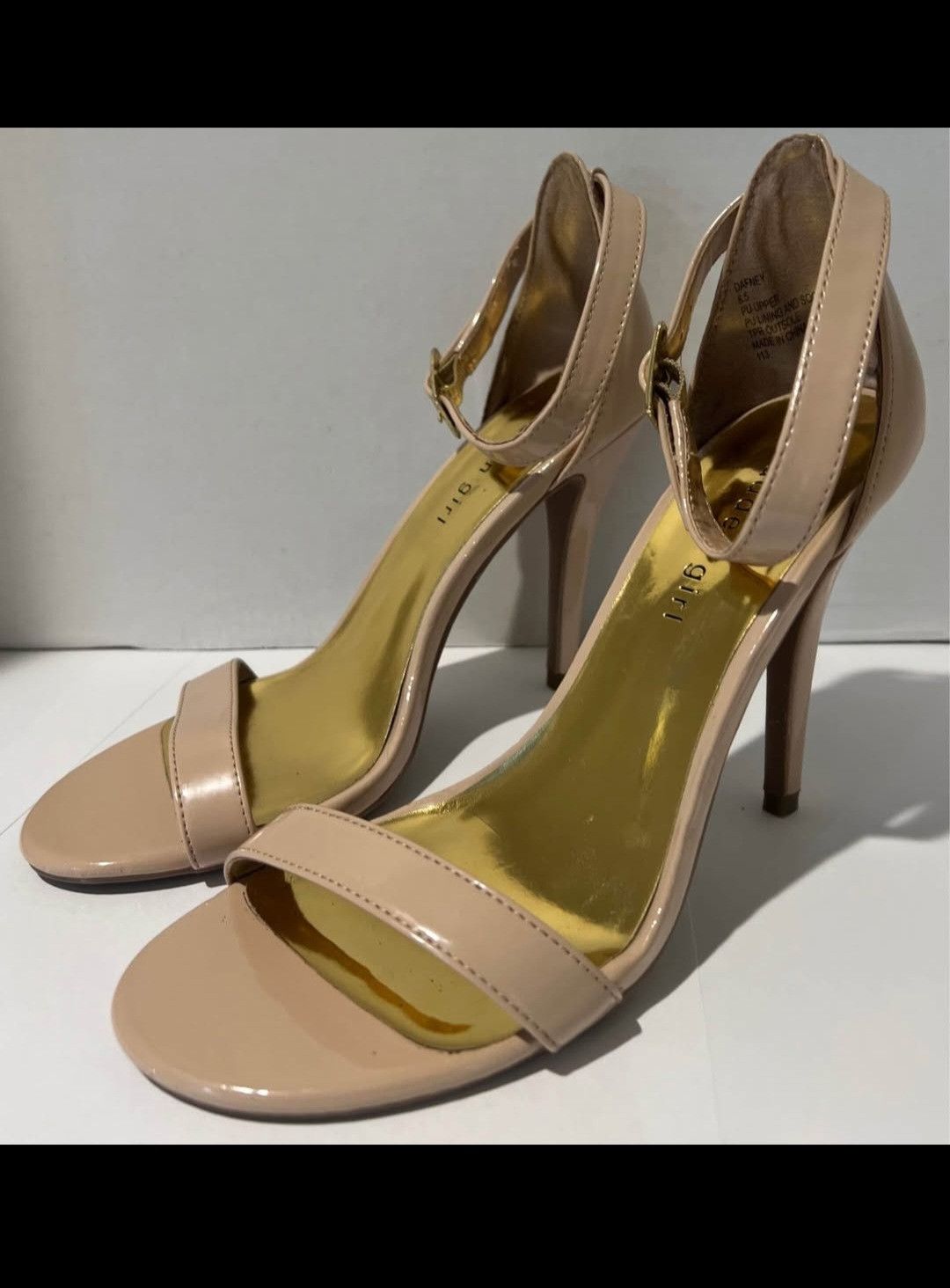 Steve Madden Madden Girl Dafney Patent Leather Nude Heels Size US 8.5 / IT 38.5 - 2 Thumbnail