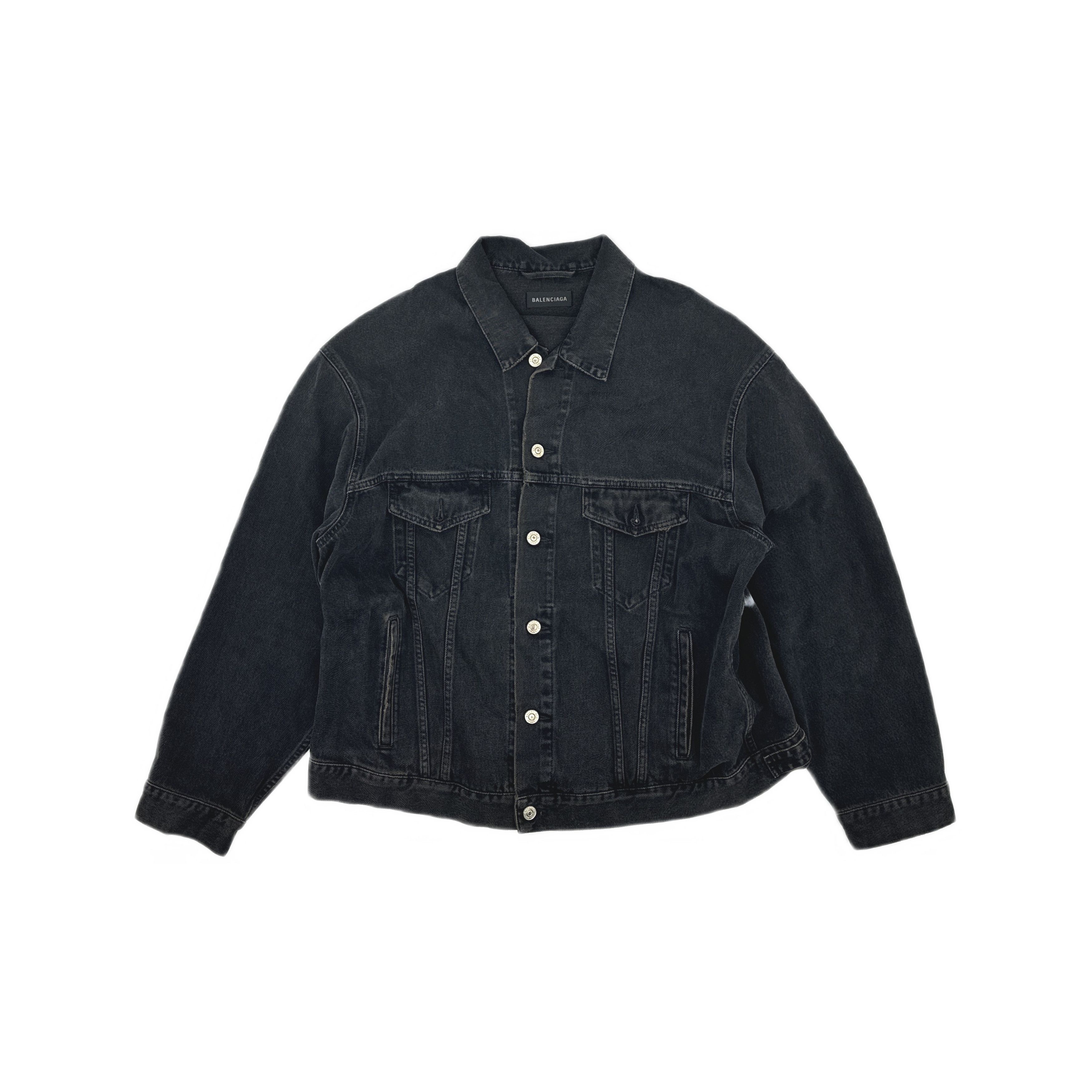 Balenciaga Balenciaga Spray Logo Denim Jacket Size S Size US S / EU 44-46 / 1 - 1 Thumbnail