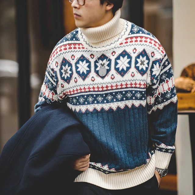 Japanese Brand Sweater Thick and Warm Reversible High Neck Knit Size US XXL / EU 58 / 5 - 2 Thumbnail