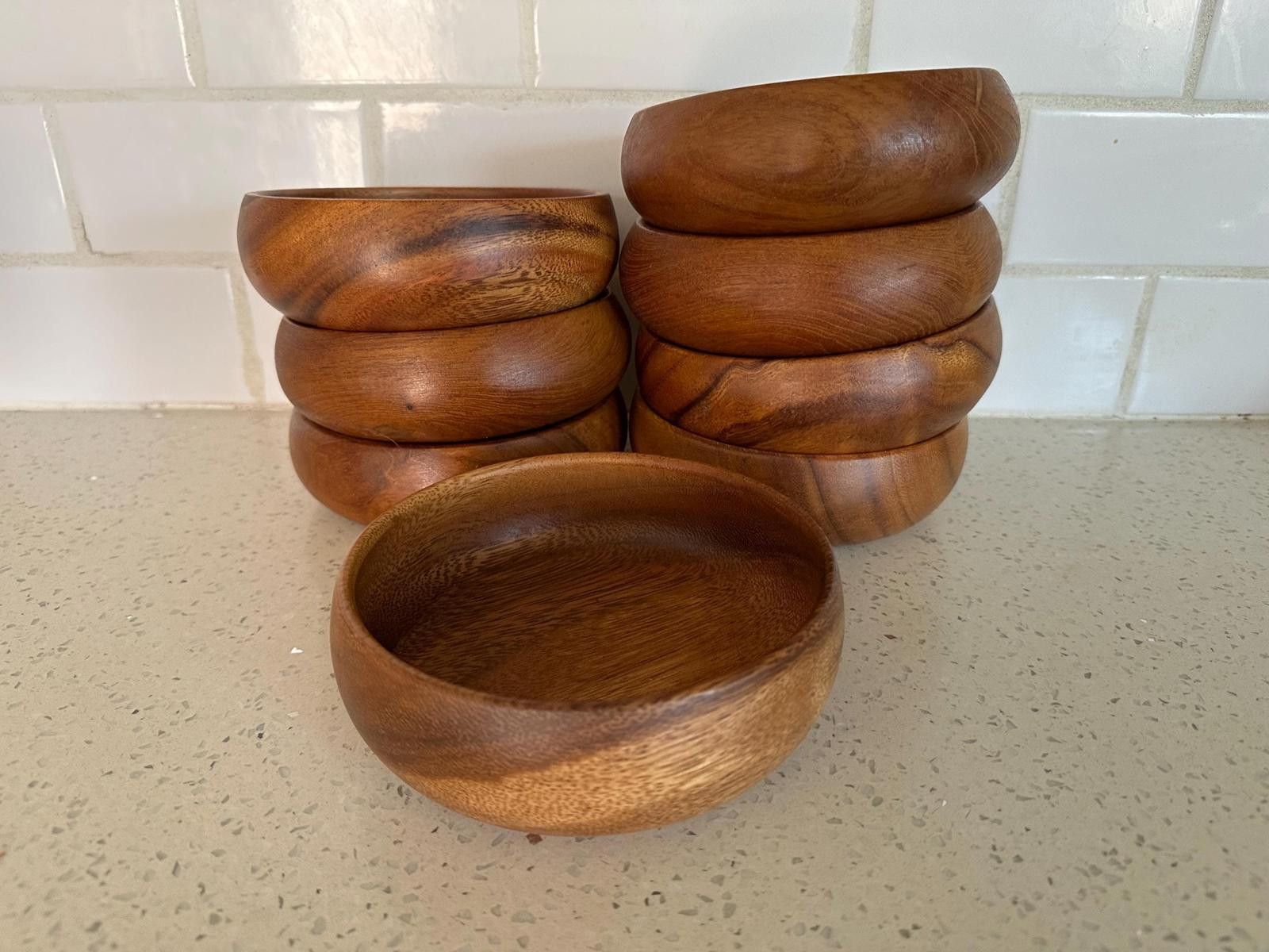 Designer 8 x Woodcraftery serving bowls Buddha bowls wood vintage Size ONE SIZE - 3 Thumbnail