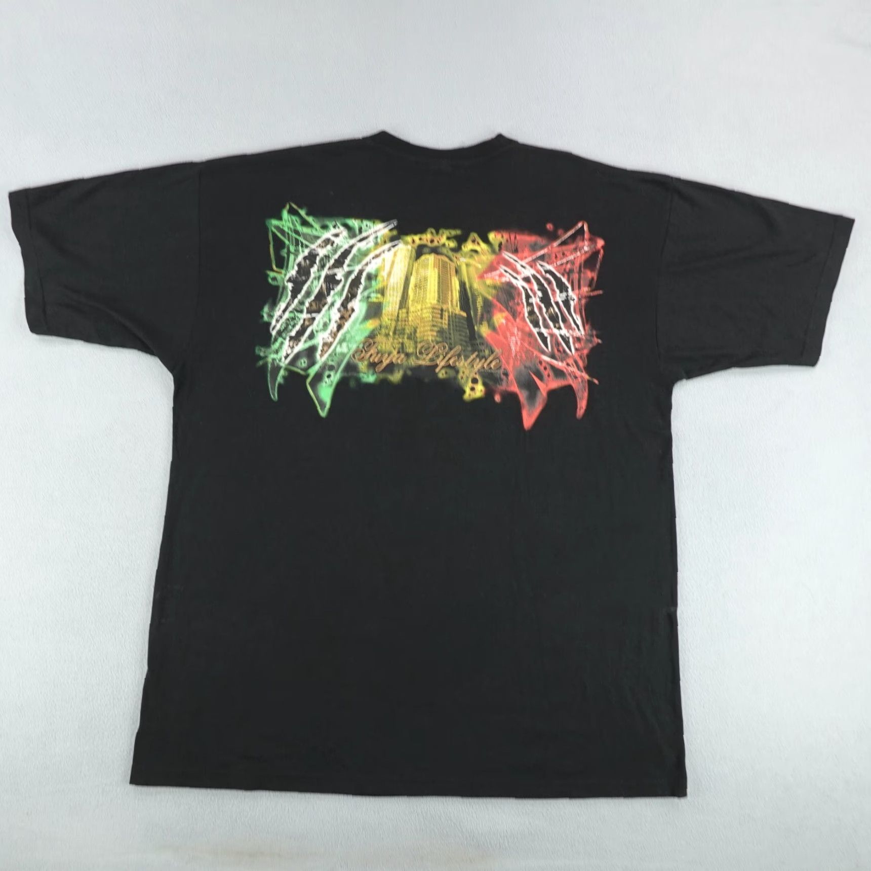 Vintage VINTAGE Fuya Men's T-Shirt XXL Black Lion Of Judah Reggae Rasta Crown Y2K 2000s Cotton Graphic Print Size US XXL / EU 58 / 5 - 5 Thumbnail