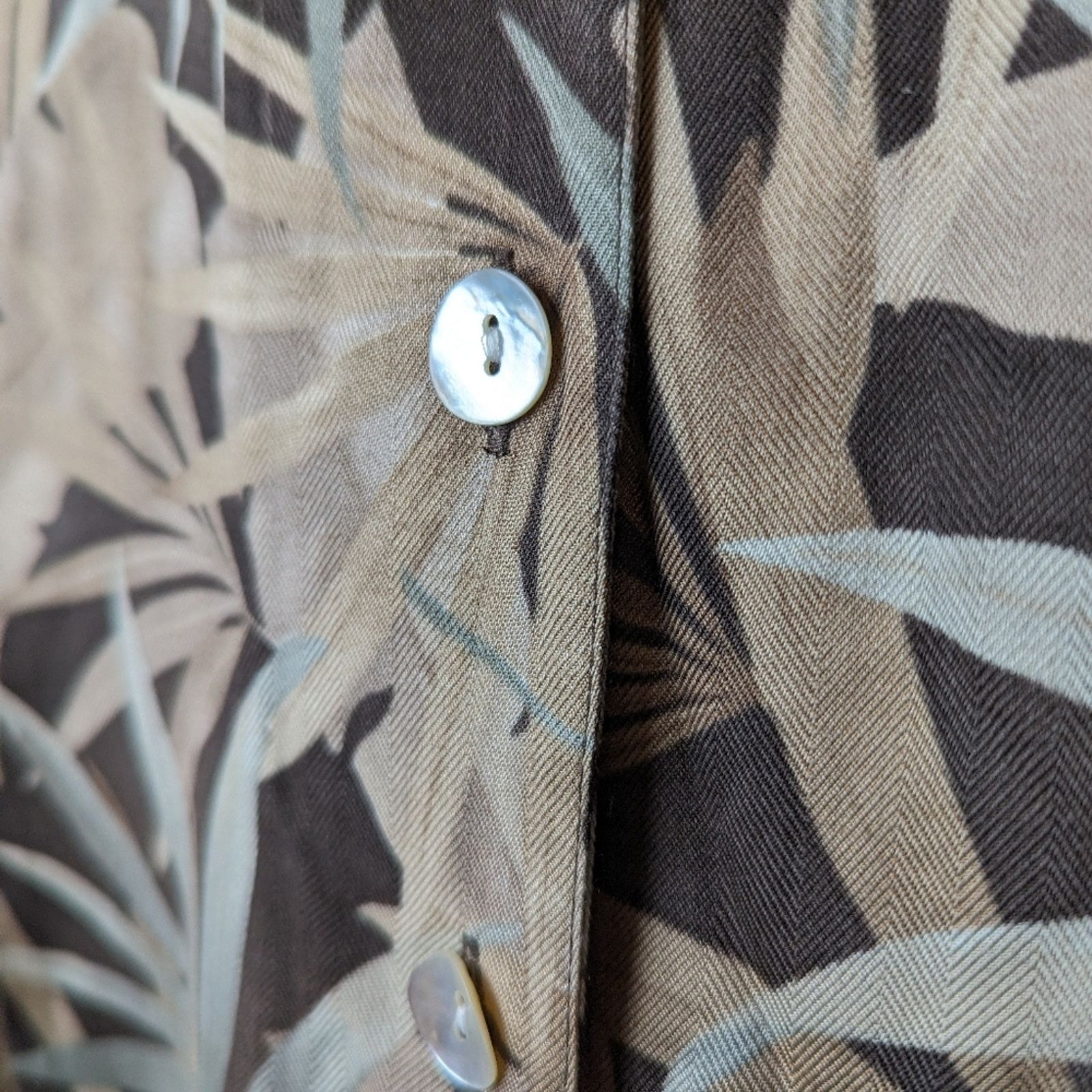 Caribbean Caribbean Joe Palm Silk Shirt - XL Size XL / US 12-14 / IT 48-50 - 2 Thumbnail