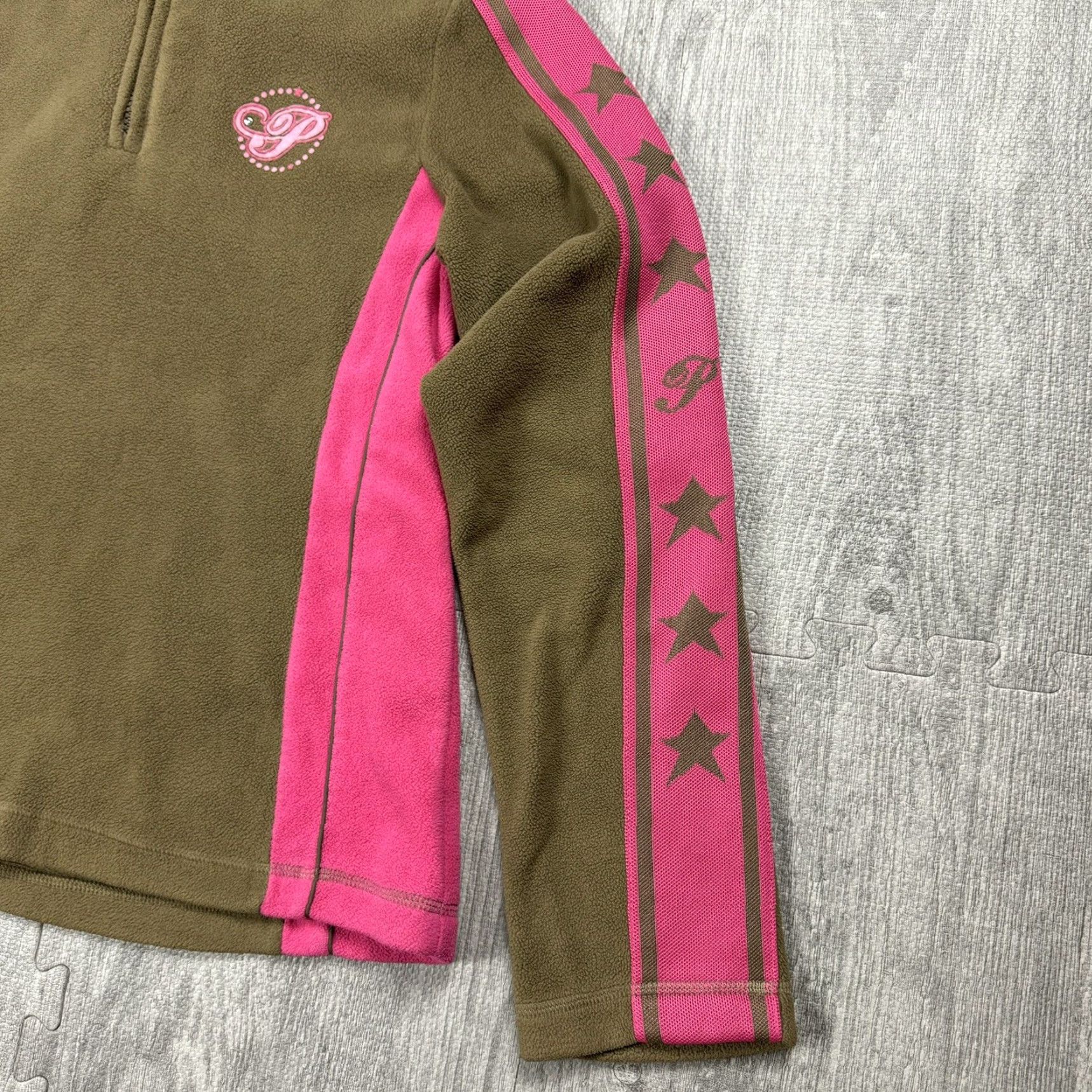 Vintage VINTAGE PREOTEST Y2K Fleece Hoodie Womens S/M Black Tape Sleeve Logo 1/4 Zip 1990s Grunge Size S / US 4 / IT 40 - 4 Thumbnail