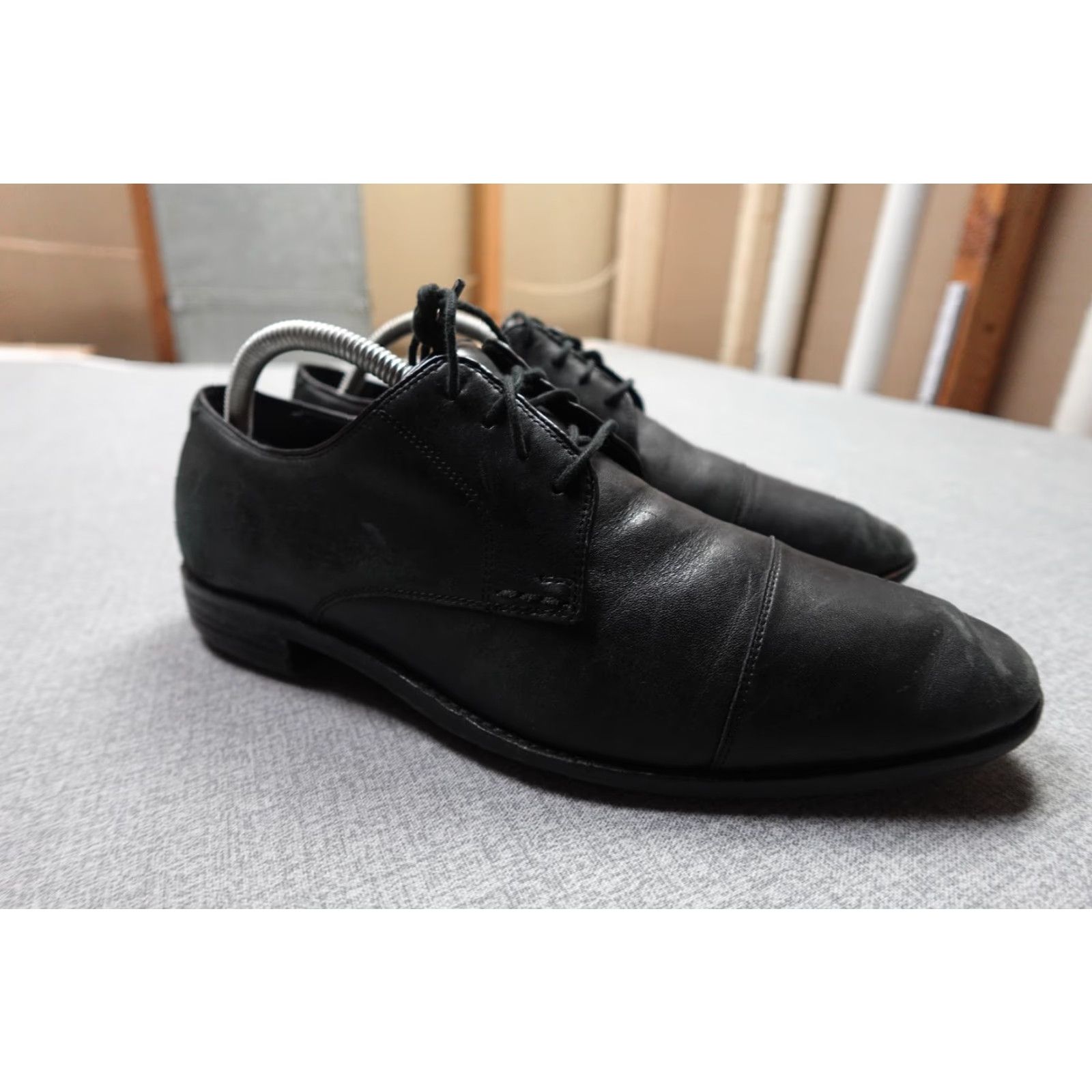 Cole Haan Cole Haan Grand.OS Dress Shoes Mens 9.5 Black Leather Cap Toe Derby M Size Classic Court Formal Shoes Size ONE SIZE - 3 Thumbnail