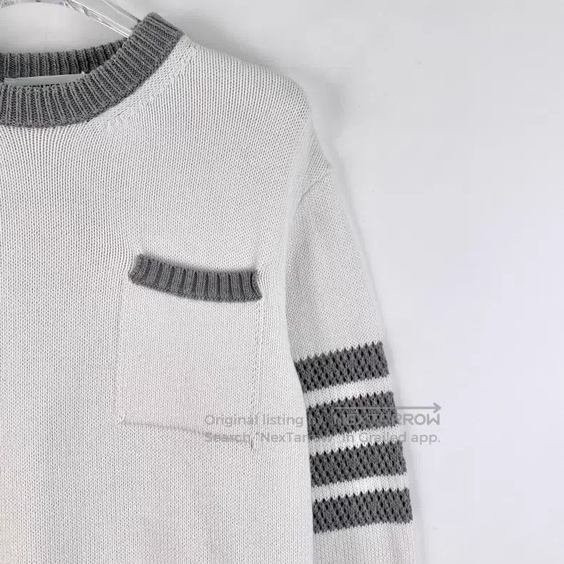 Thom Browne Thom Browne Cotton round-neck long-sleeved knit sweater Size XS / US 0-2 / IT 36-38 - 3 Thumbnail
