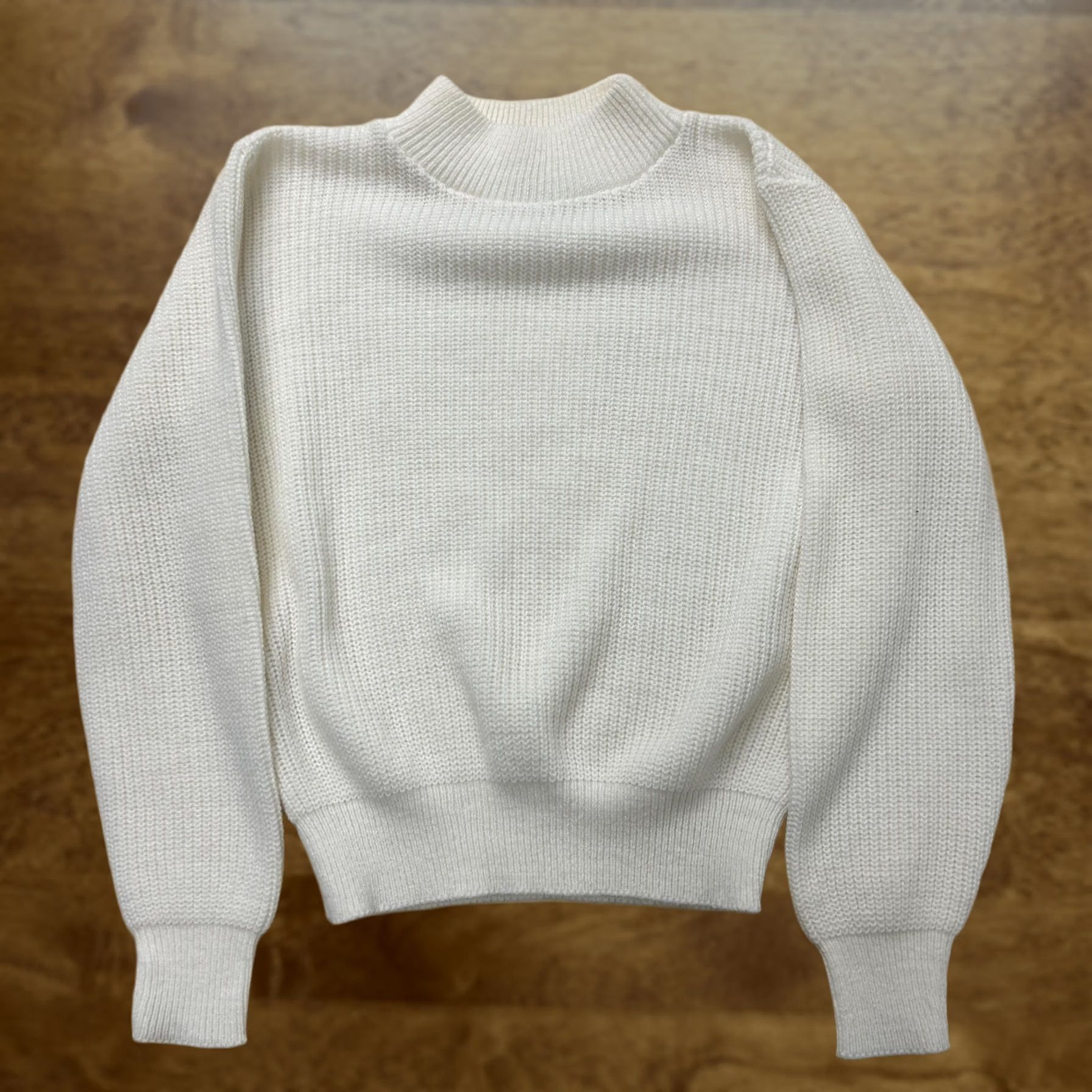 Vintage VINTAGE Kate Collins Sweater Womens Medium White Mock Neck Waffle-Knit USA Size M / US 6-8 / IT 42-44 - 1 Thumbnail