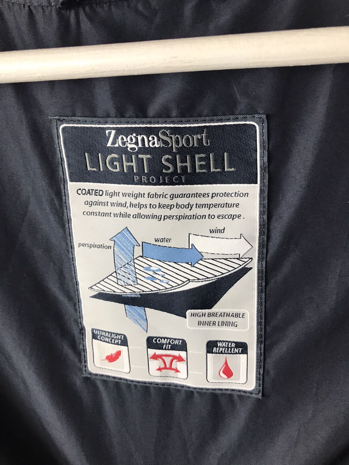 Z Zegna Zegna Nylon Shimmer Navy Blue Zip Up Windbreaker Jacket Size US L / EU 52-54 / 3 - 12 Thumbnail
