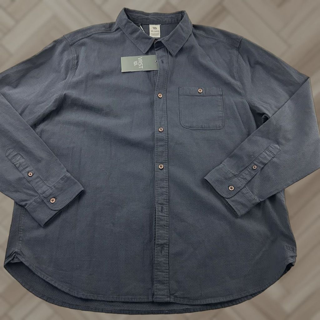 Vintage VRST Long Sleeve Button Front Shirt Men 2XL Ardosia Slate Darker Gray Vintage New? Size US XXL / EU 58 / 5 - 1 Thumbnail