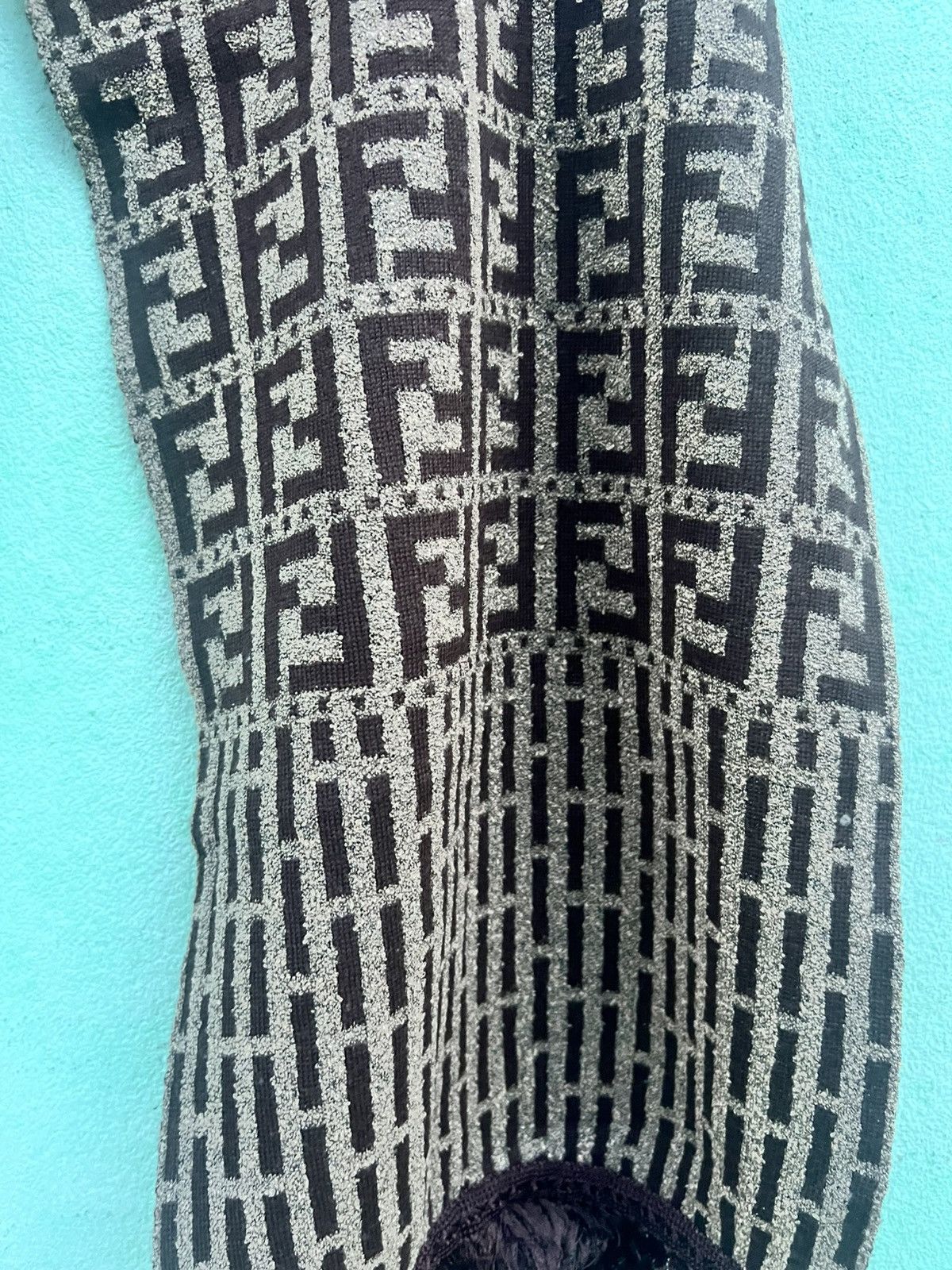 Fendi FENDI Zucca Monogram Wool Scarf Brown Vintage Size ONE SIZE - 14 Thumbnail
