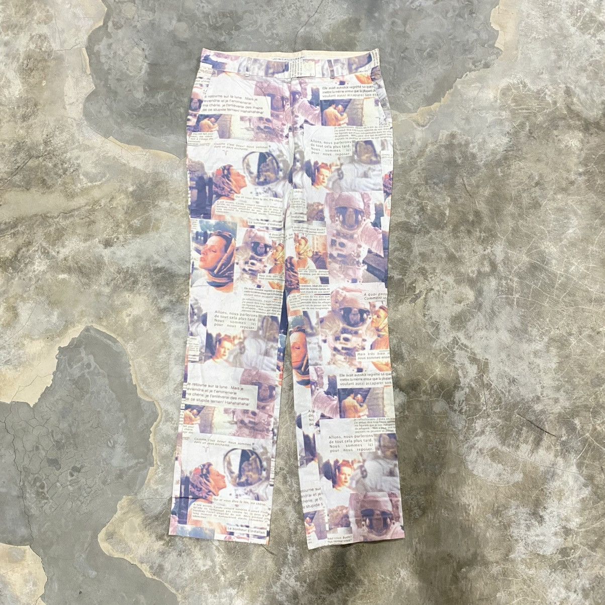 Jean Charles De Castelbajac Vintage 90s Archive JC de Castelbajac Printed Pants Size 29" - 1 Thumbnail