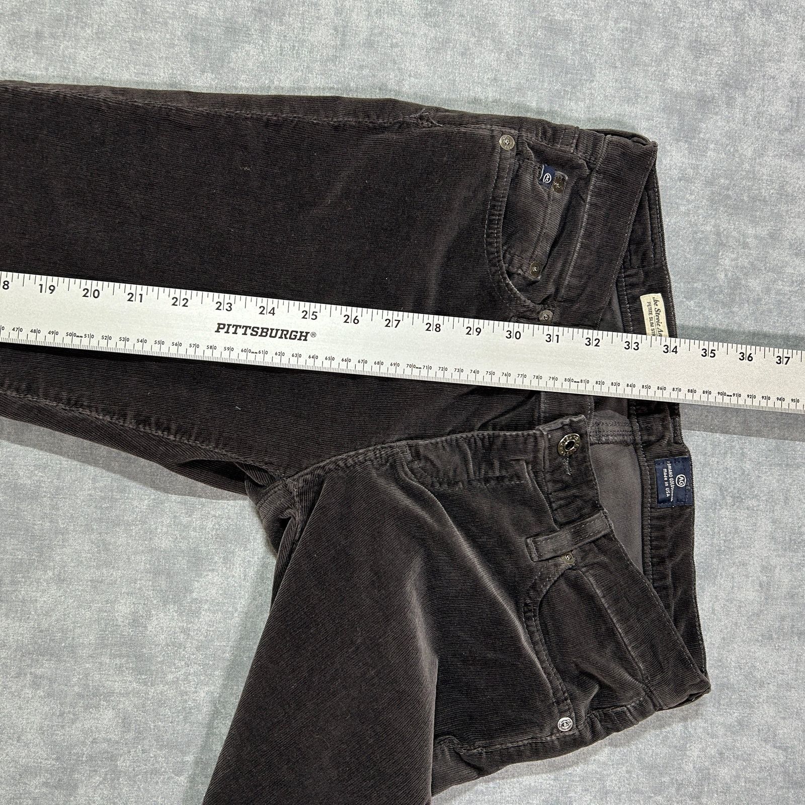 AG Adriano Goldschmied Adriano Goldschmied corduroy Stevie Ankle Petite slim wms 28 Size 28" / US 6 / IT 42 - 7 Thumbnail