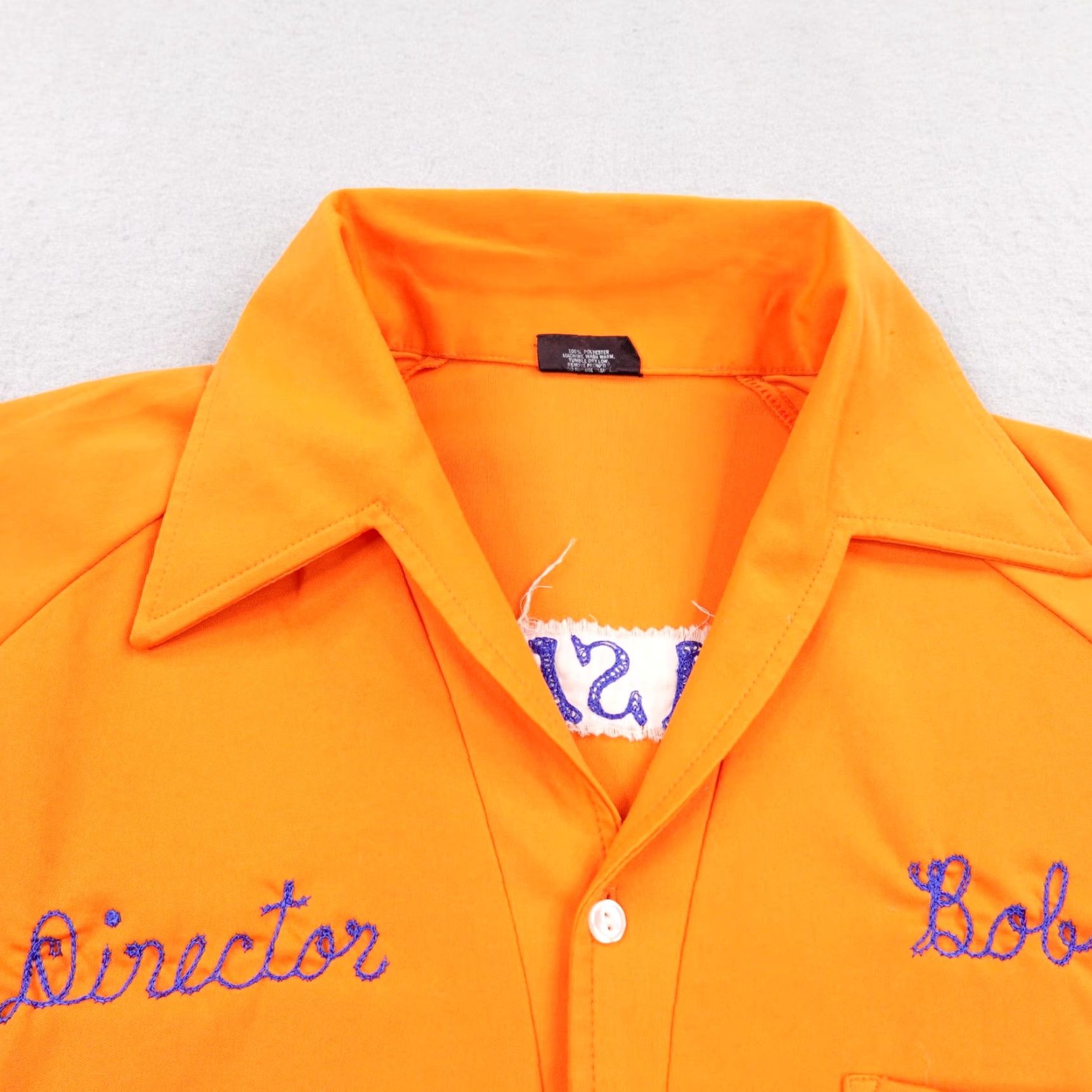 Vintage Vintage Orange County Bowling Shirt Men Large Chain Stitch Polo 70s Blade Collar Size US L / EU 52-54 / 3 - 2 Thumbnail