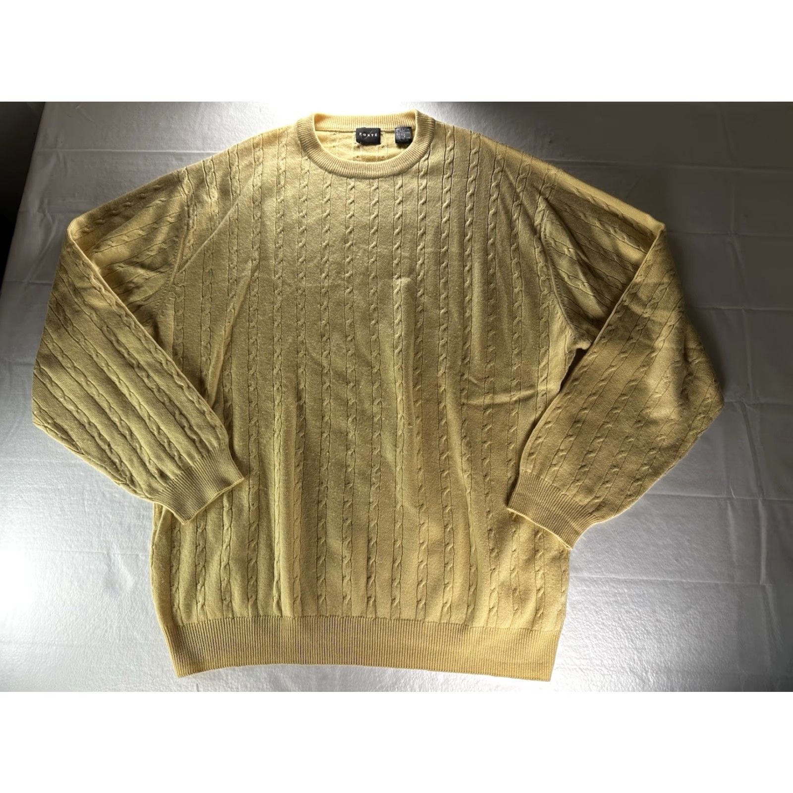 Vintage Forté Cable Knit Sweater Mens Large XL Cashmere Silk Blend Lightweight Soft Black Crew Neck Pullover Cardigan Style Size US XL / EU 56 / 4 - 2 Thumbnail