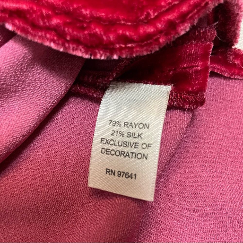 J. Jill J. Jill Velvet Red Shirt Silk Blend Blouse Size M Petite Size M / US 6-8 / IT 42-44 - 7 Thumbnail