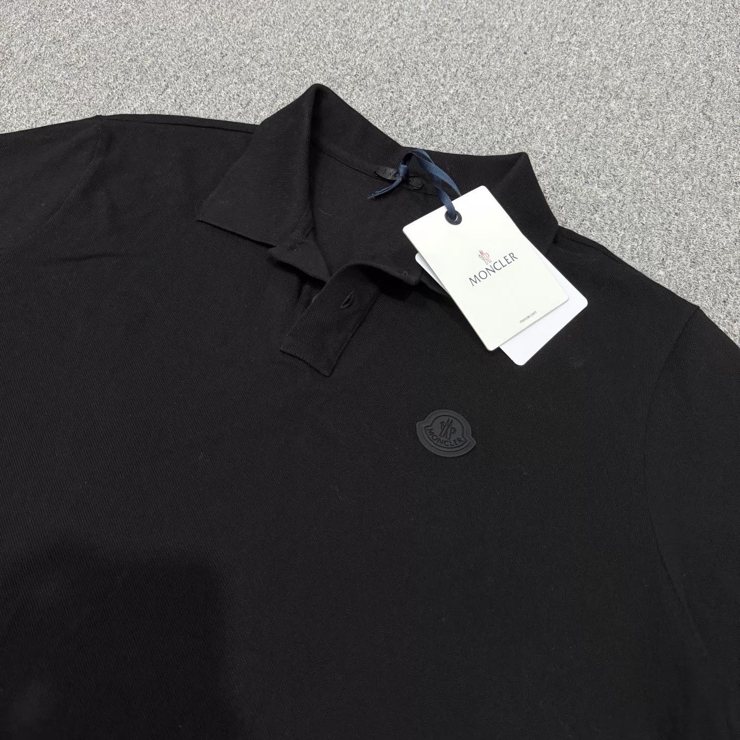 Moncler Moncler Black Chest Logo New 3XL Short-Sleeve Polo Size 3XL / US 20-22 - 3 Thumbnail