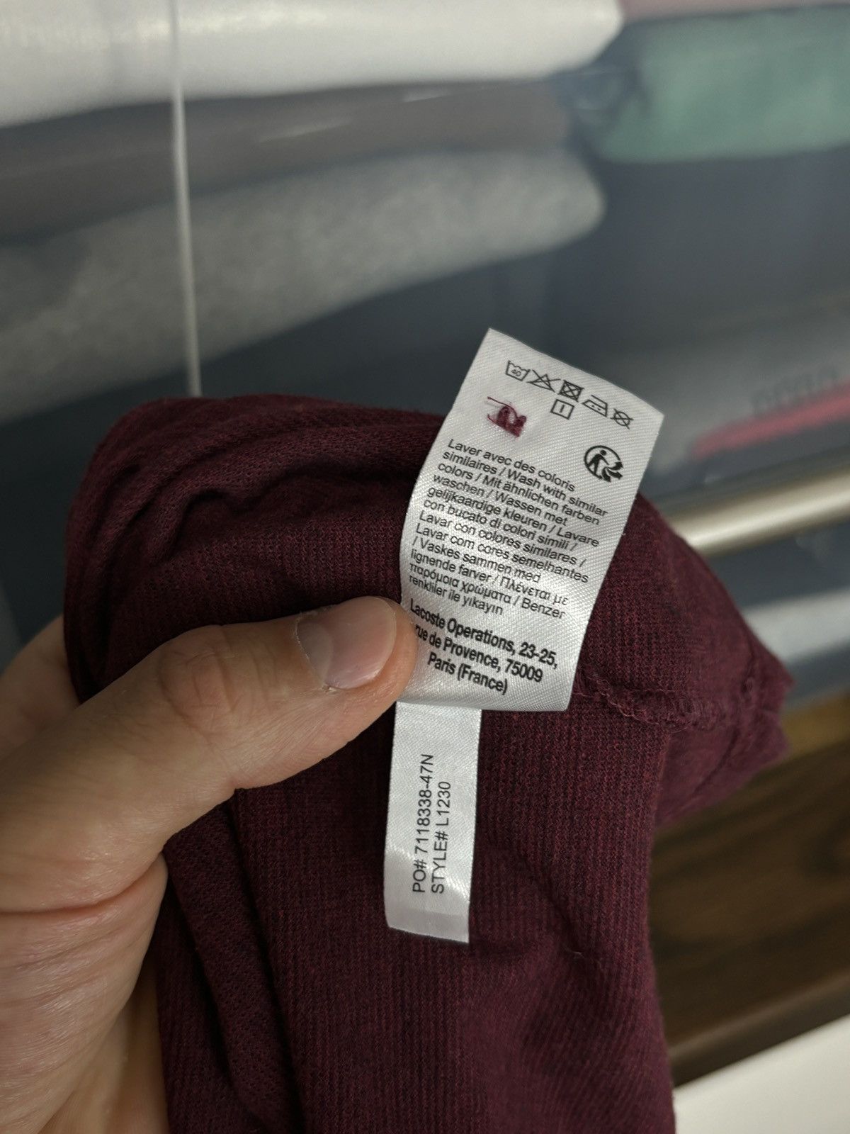 Designer × Lacoste Lacoste Burgundy Polo Shirt Size US L / EU 52-54 / 3 - 7 Thumbnail