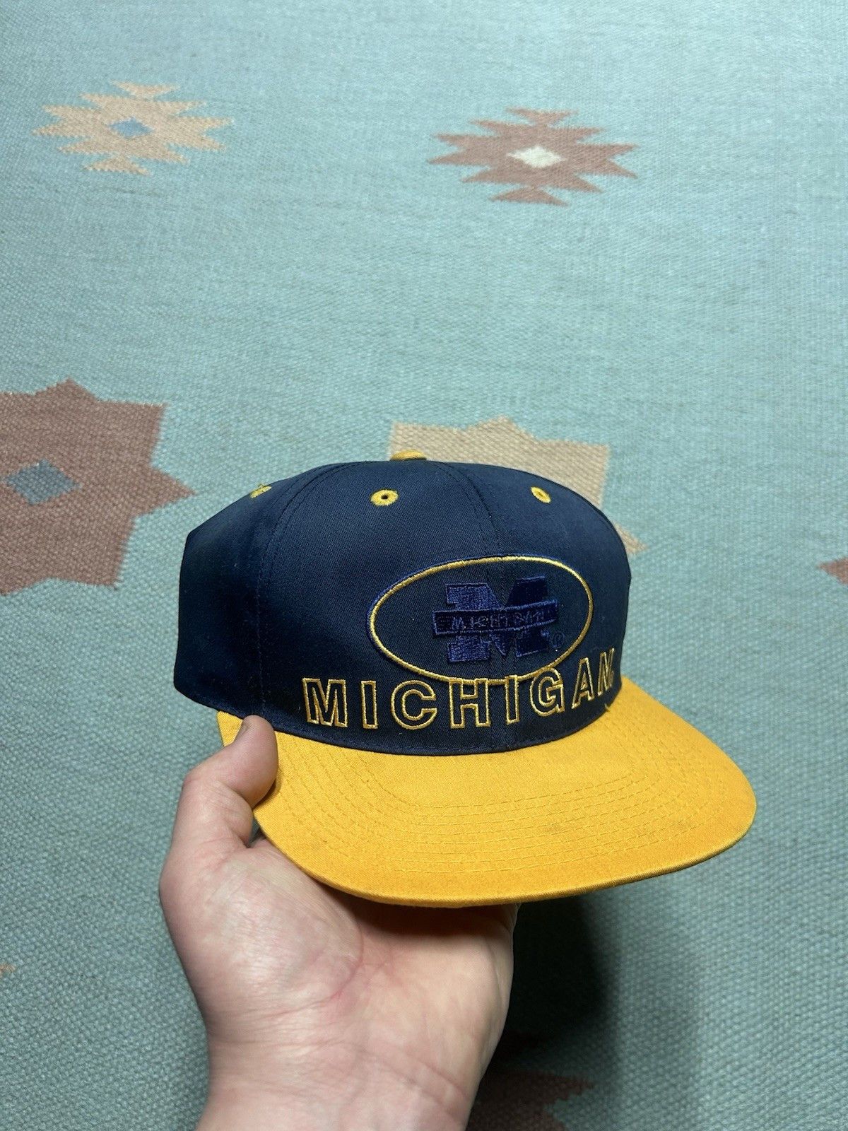 Vintage Vtg 90s snapback hat University of Michigan wolverines NCAA Size ONE SIZE - 1 Thumbnail