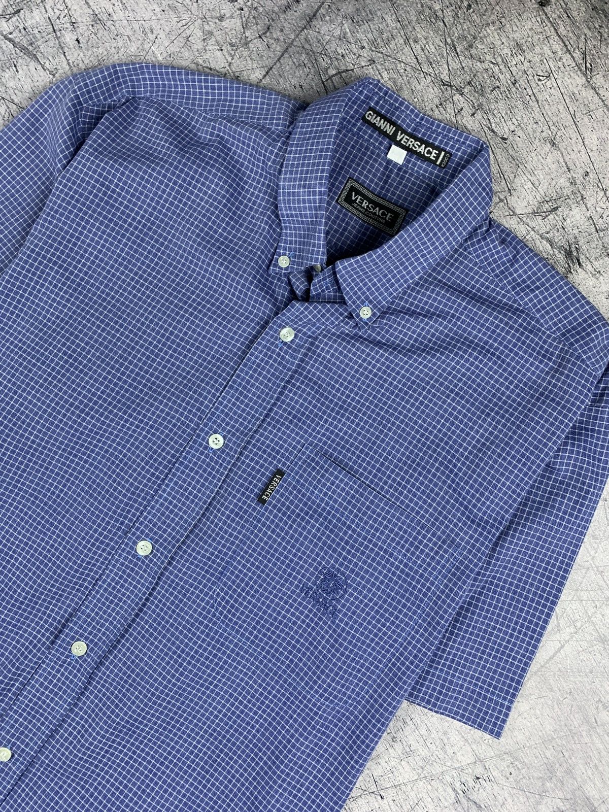 Versace Jeans Couture 90’s Vintage Gianni Versace Jeans Couture Shirt Plaid XL Size US XL / EU 56 / 4 - 2 Thumbnail