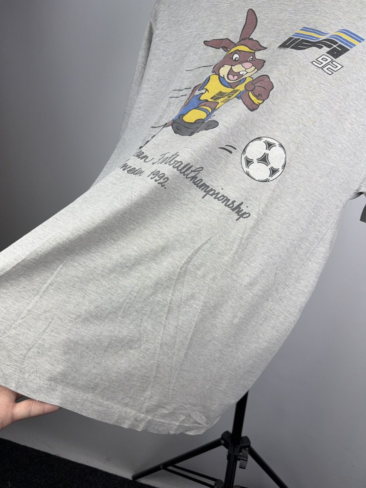 UEFA × Vintage Rare UEFA 1992 Sweden Euro Mascot Football Tee Vintage Size US S / EU 44-46 / 1 - 4 Thumbnail