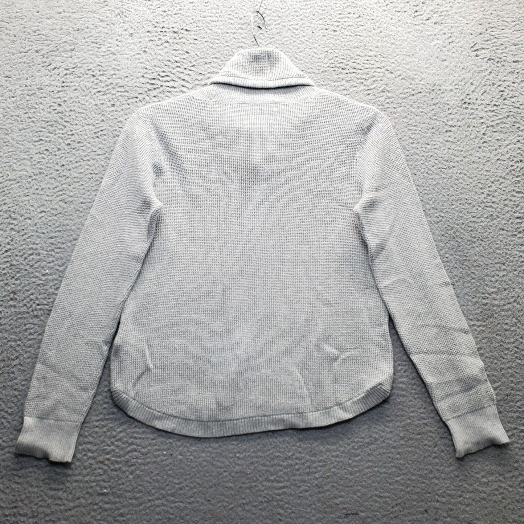 Ralph Lauren Lauren Ralph Sweater Womens L Gray Waffle Knit Cowl Neck Drawstring Size L / US 10 / IT 46 - 2 Thumbnail
