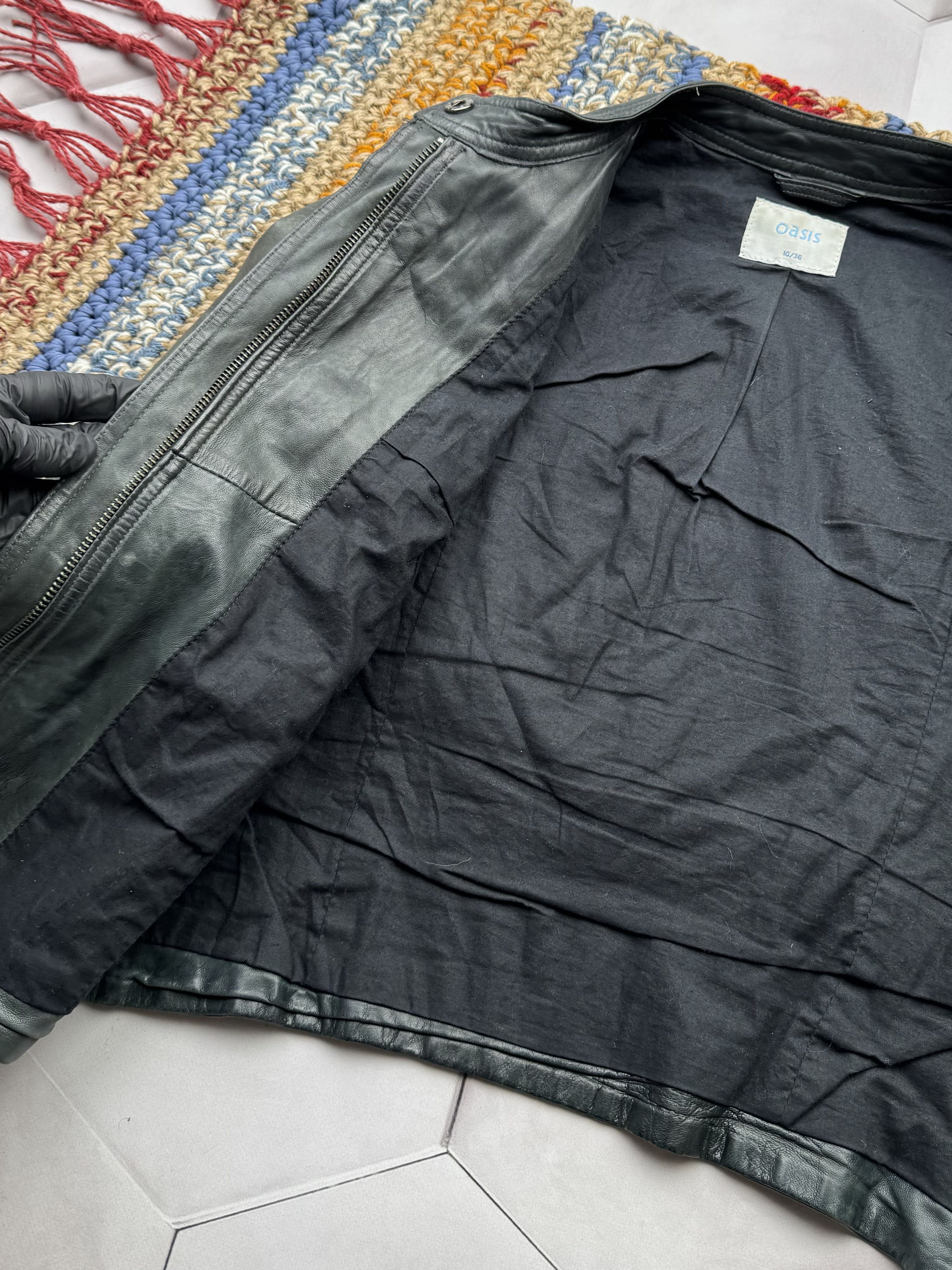 Vintage Vintage Faded Cropped Leather Jacket (E4) Size M / US 6-8 / IT 42-44 - 4 Thumbnail