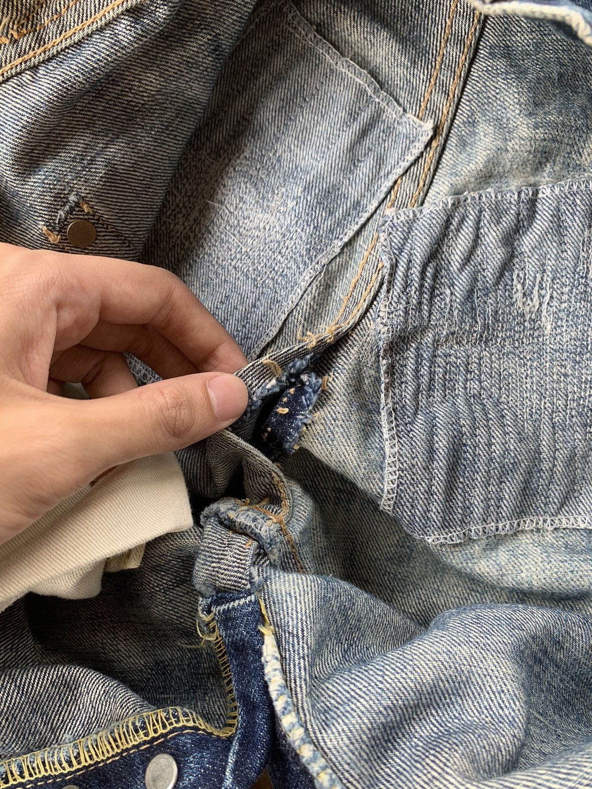 Full Count & Co. Vintage Full Count 0105 Selvedge Distressed Denim Size US 31 - 20 Thumbnail