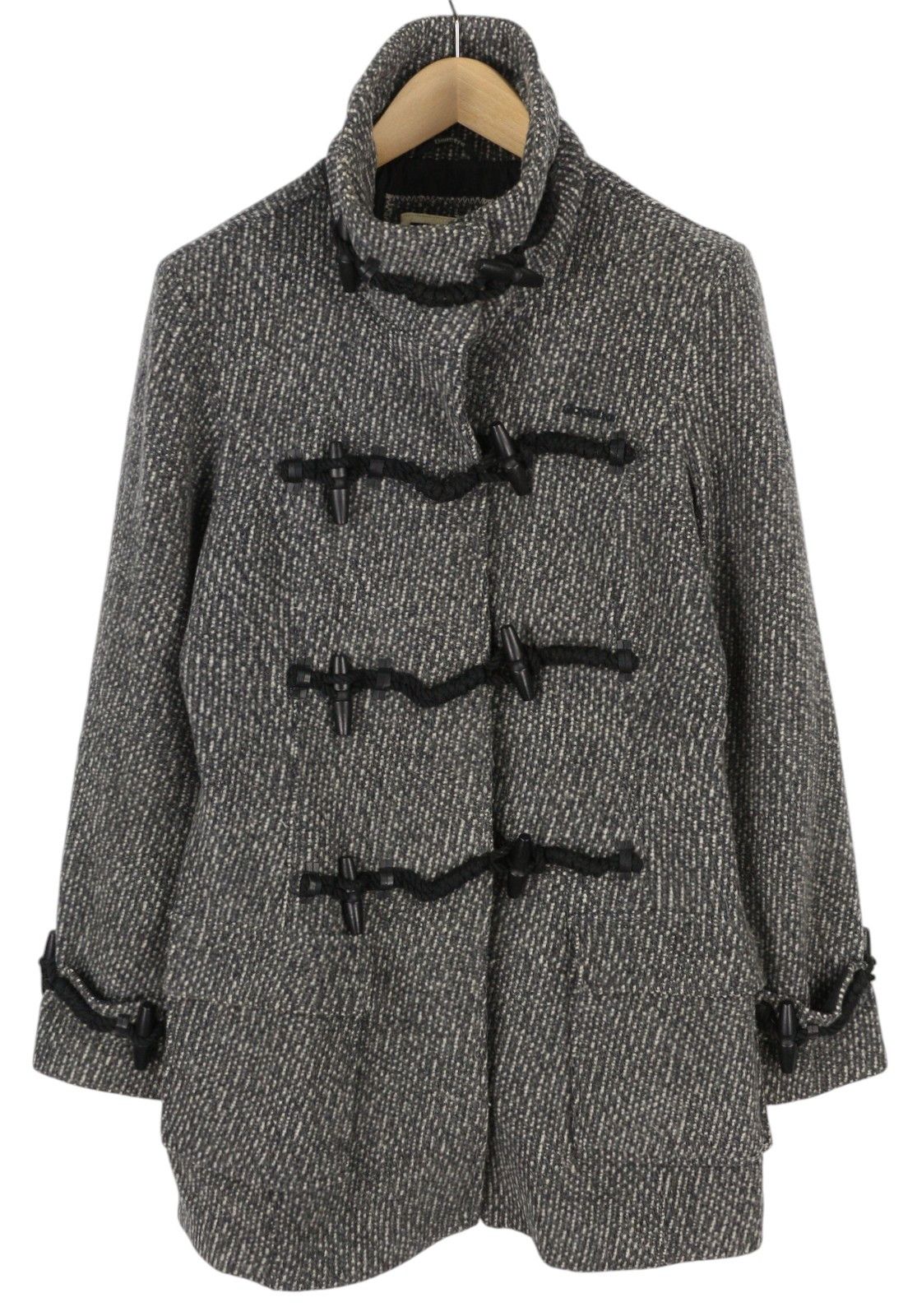 Other M Melange Grey Toggles Wool Blend High Neck Coat 86463 Size M / US 6-8 / IT 42-44 - 1 Thumbnail
