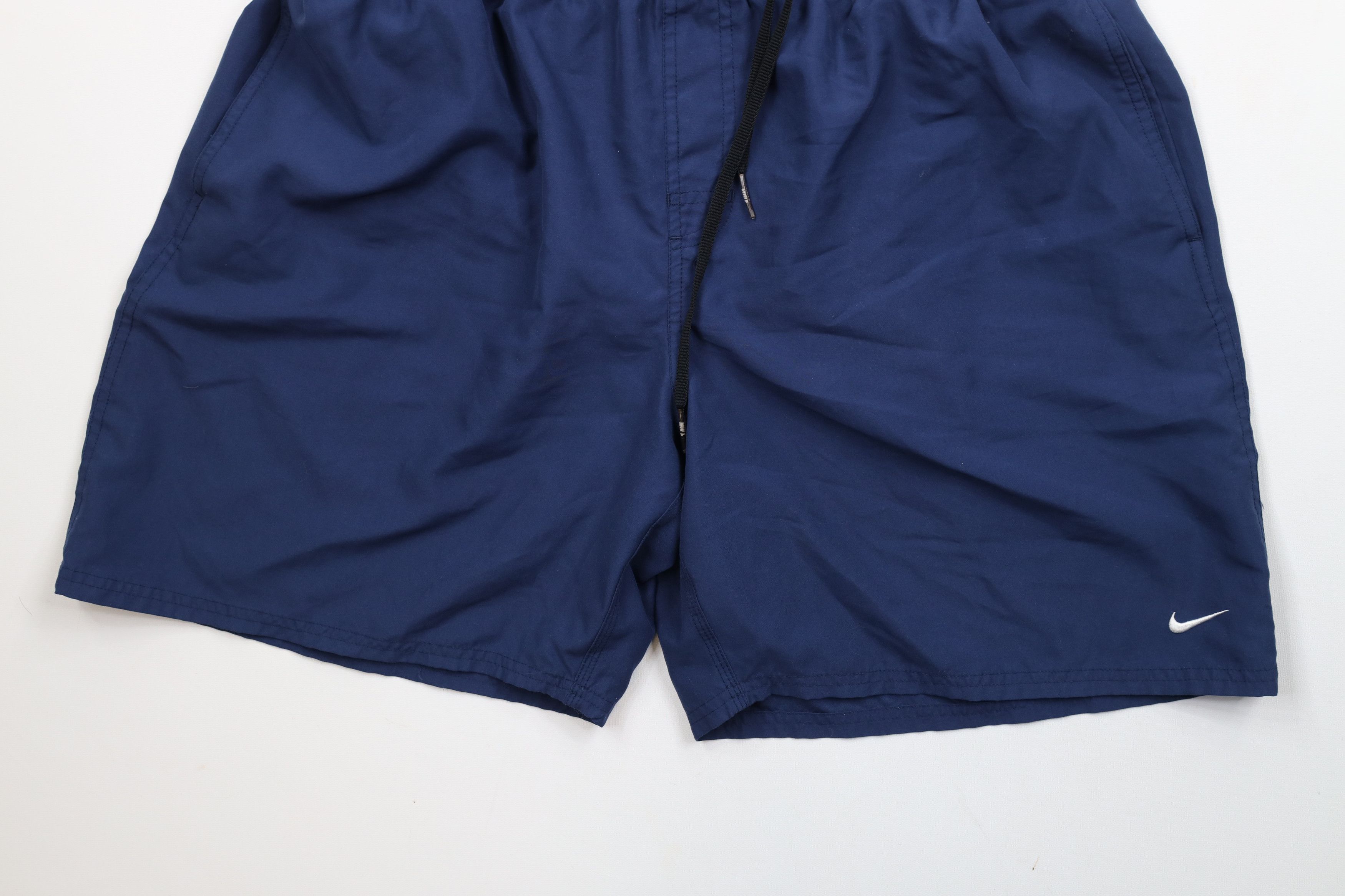 Nike × Vintage Vintage 90s Y2K Nike Scott Mini Swoosh Lined Shorts Navy Size US 34 / EU 50 - 4 Thumbnail